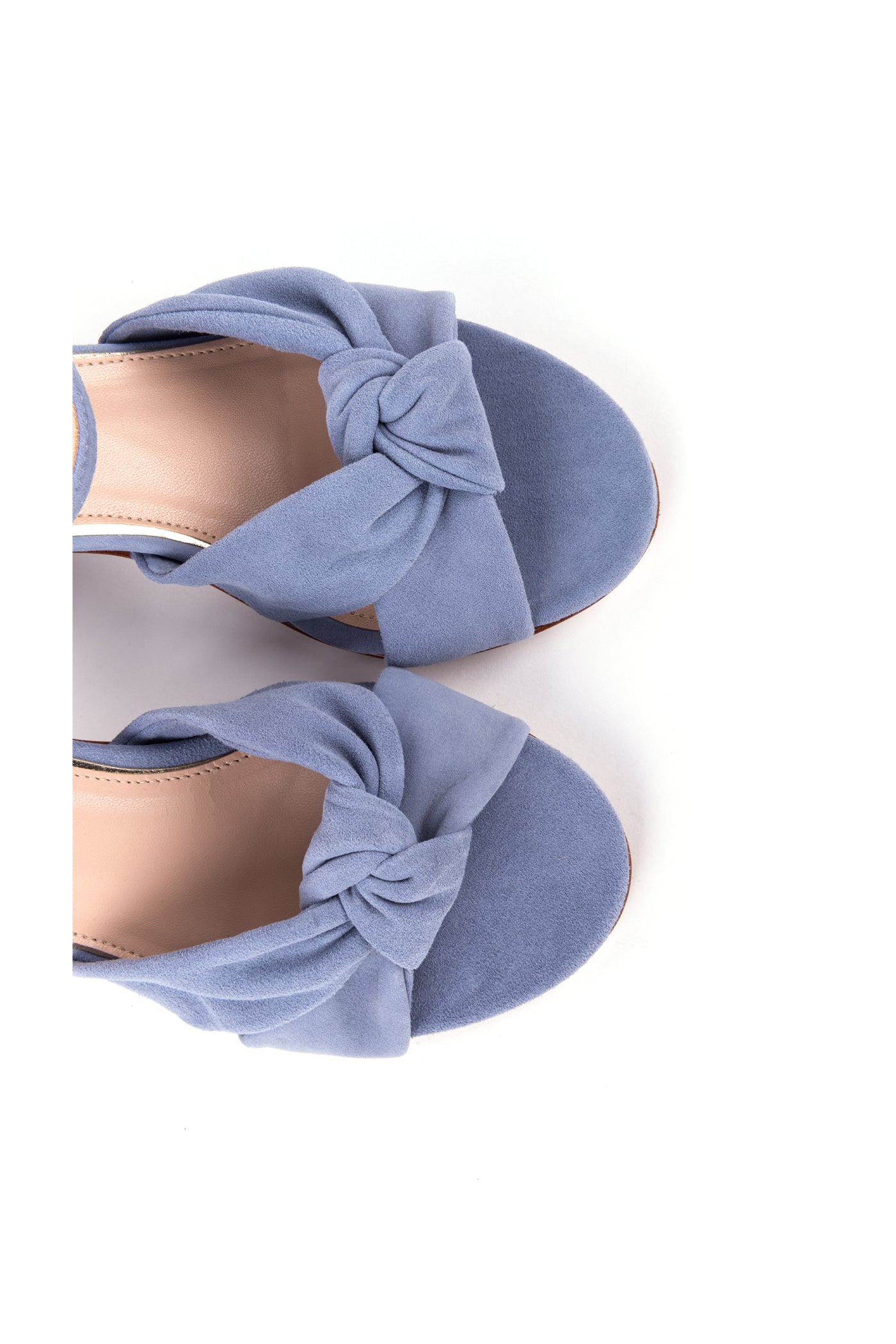 Sandálias de noiva de salto médio 6cm em camurça