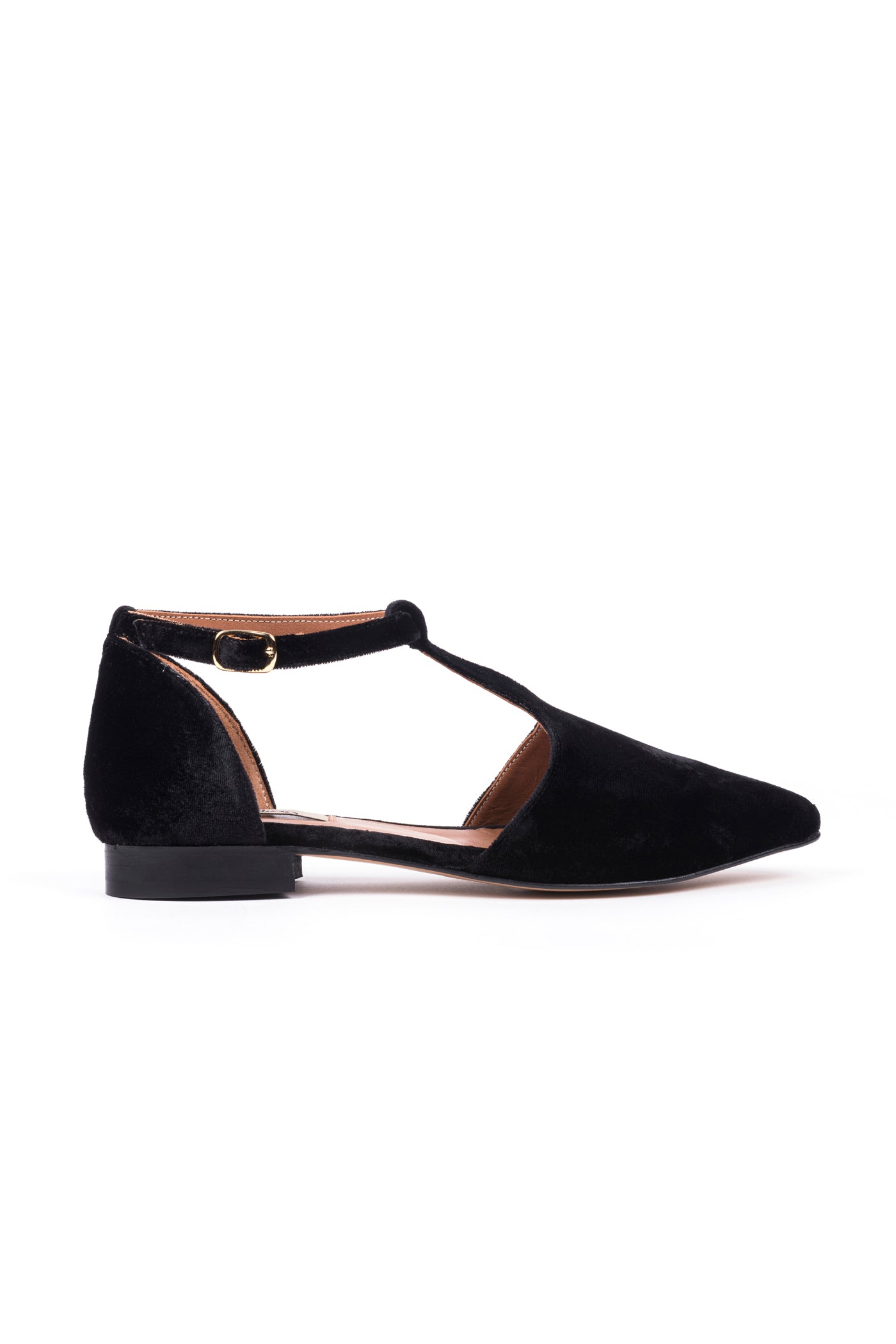 Sapatos rasos em veludo de senhora