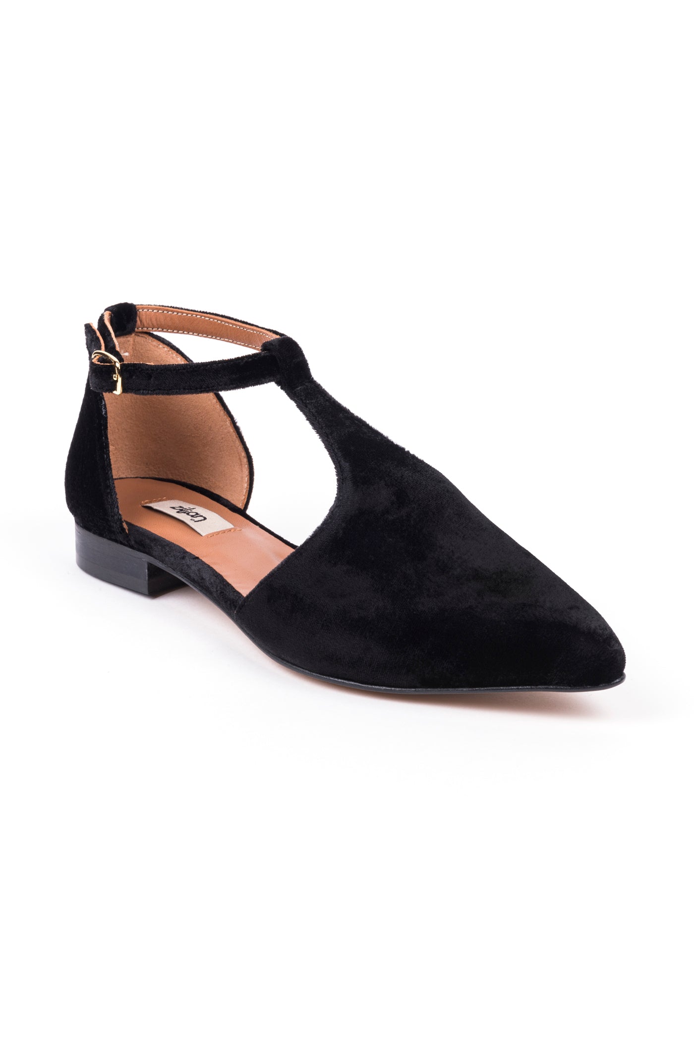 Sapatos rasos em veludo de senhora