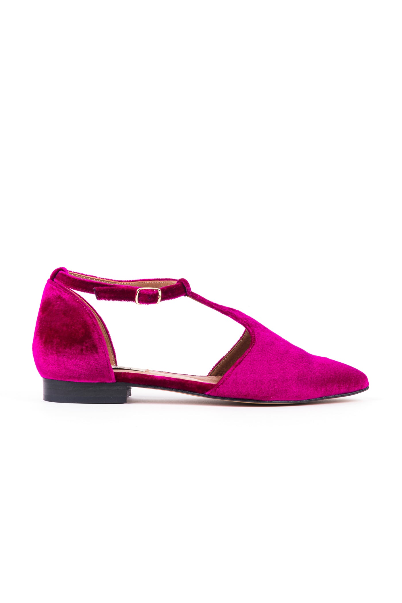 Sapatos rasos em veludo de senhora