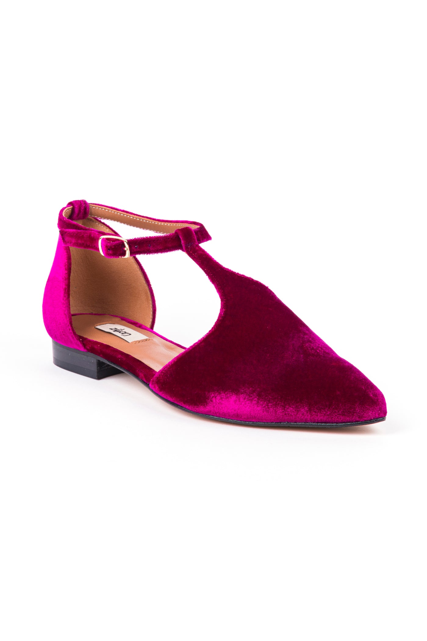Sapatos rasos em veludo de senhora
