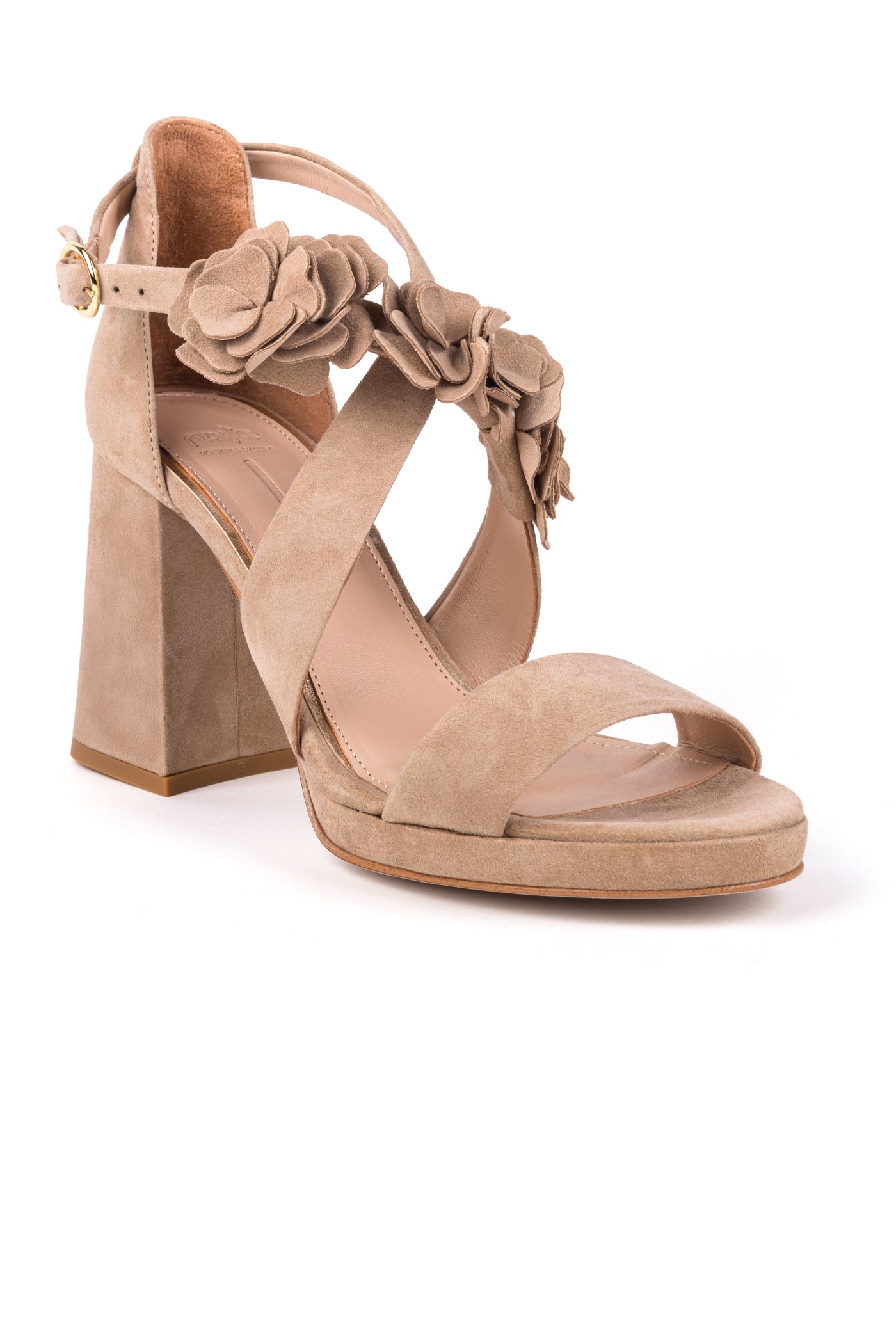 Sandálias de noiva em camurça