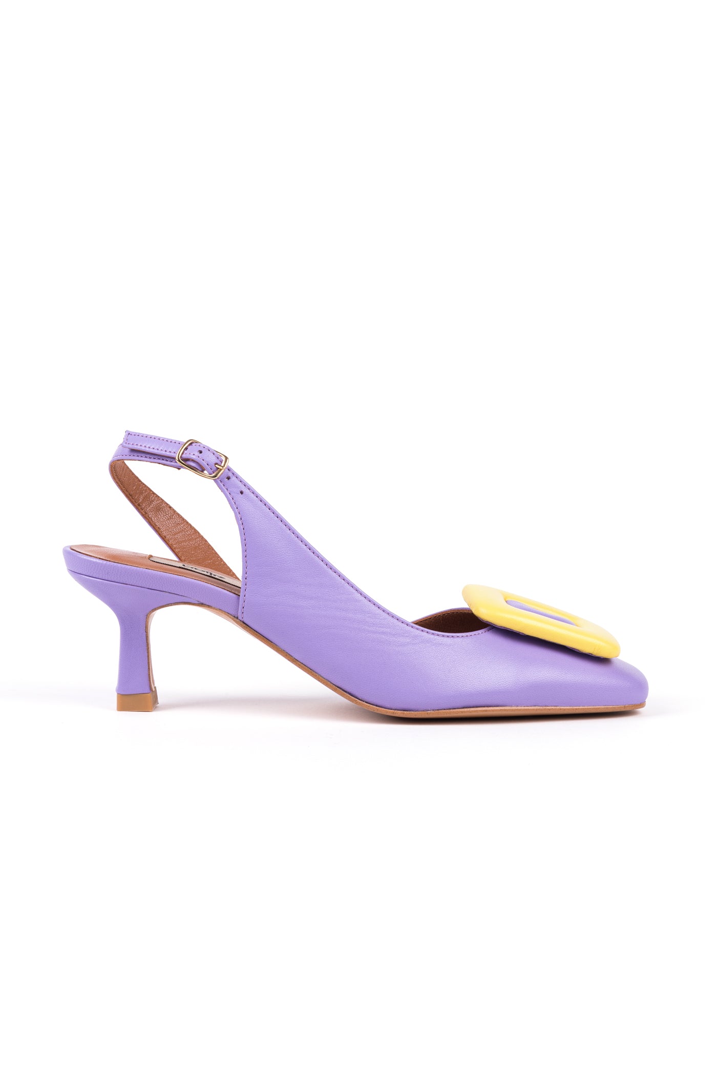 Slingbacks de senhora em pele de salto médio