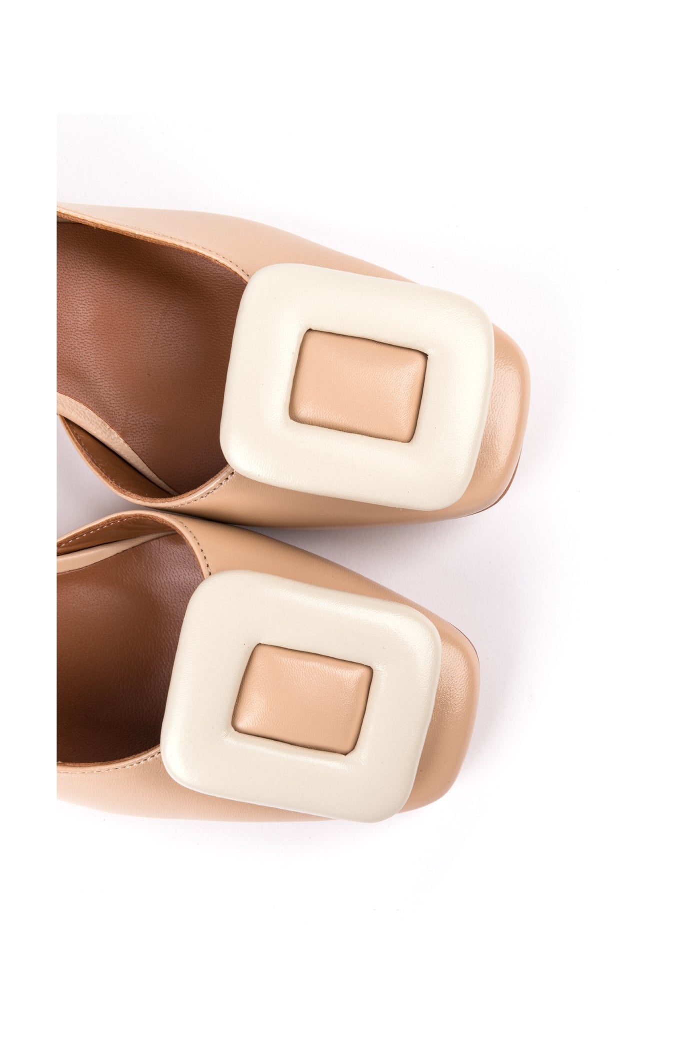 Slingbacks de senhora em pele de salto médio