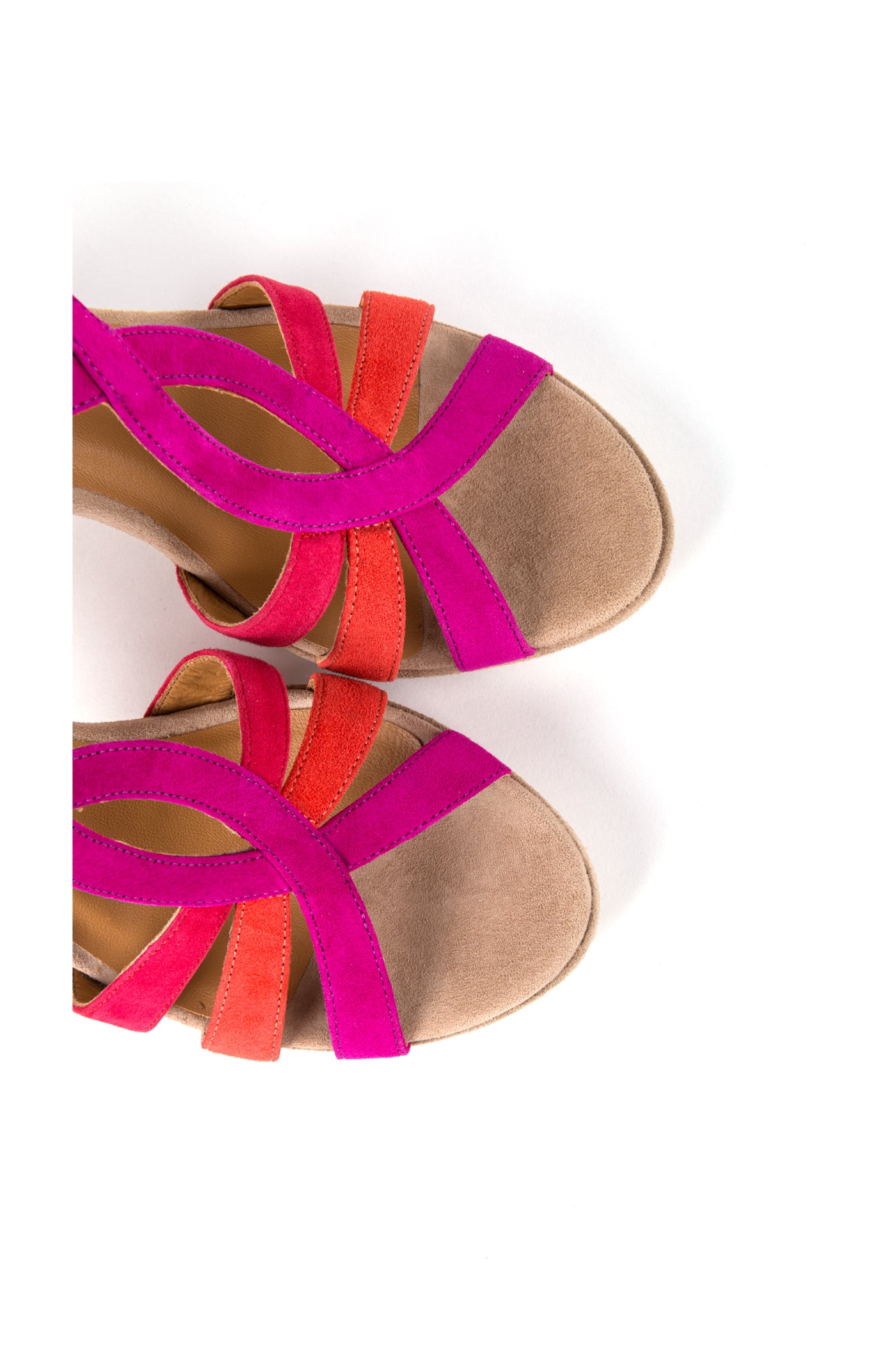 Sandálias de cerimónia de salto alto com combinação de cores