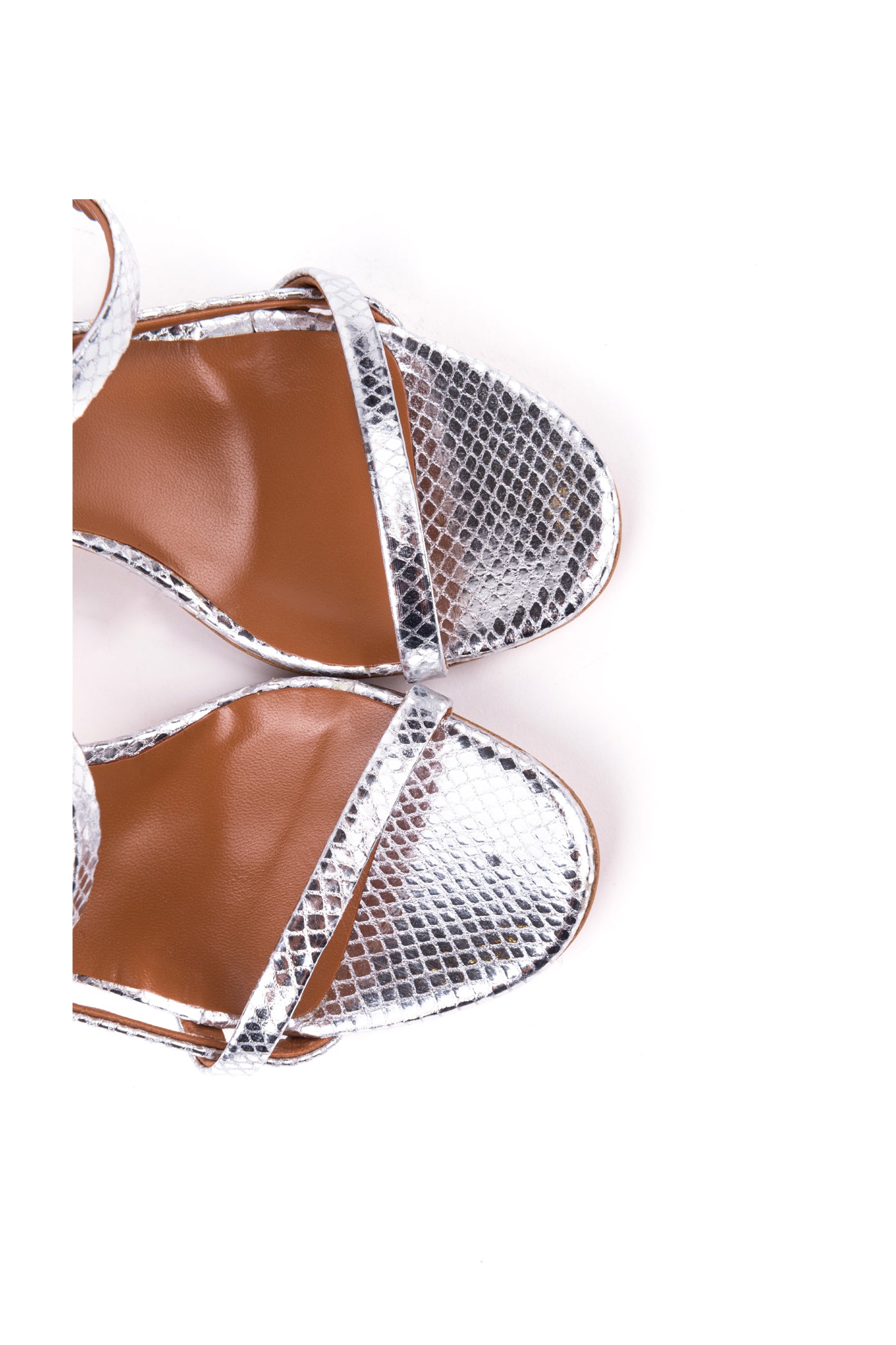 Sandálias de cerimónia de senhora em pele dourada e prata