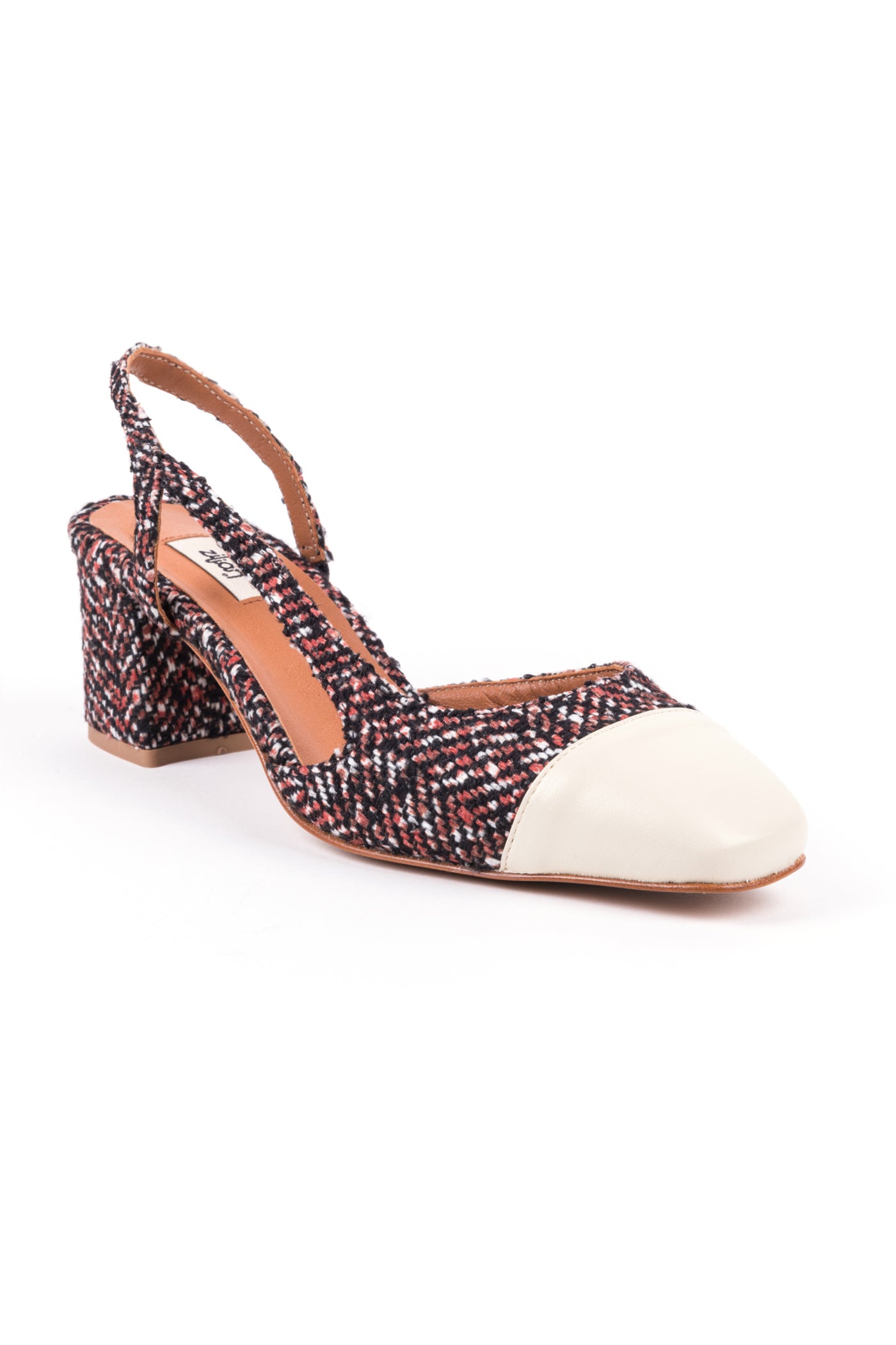 Slingbacks de salto alto em tecido