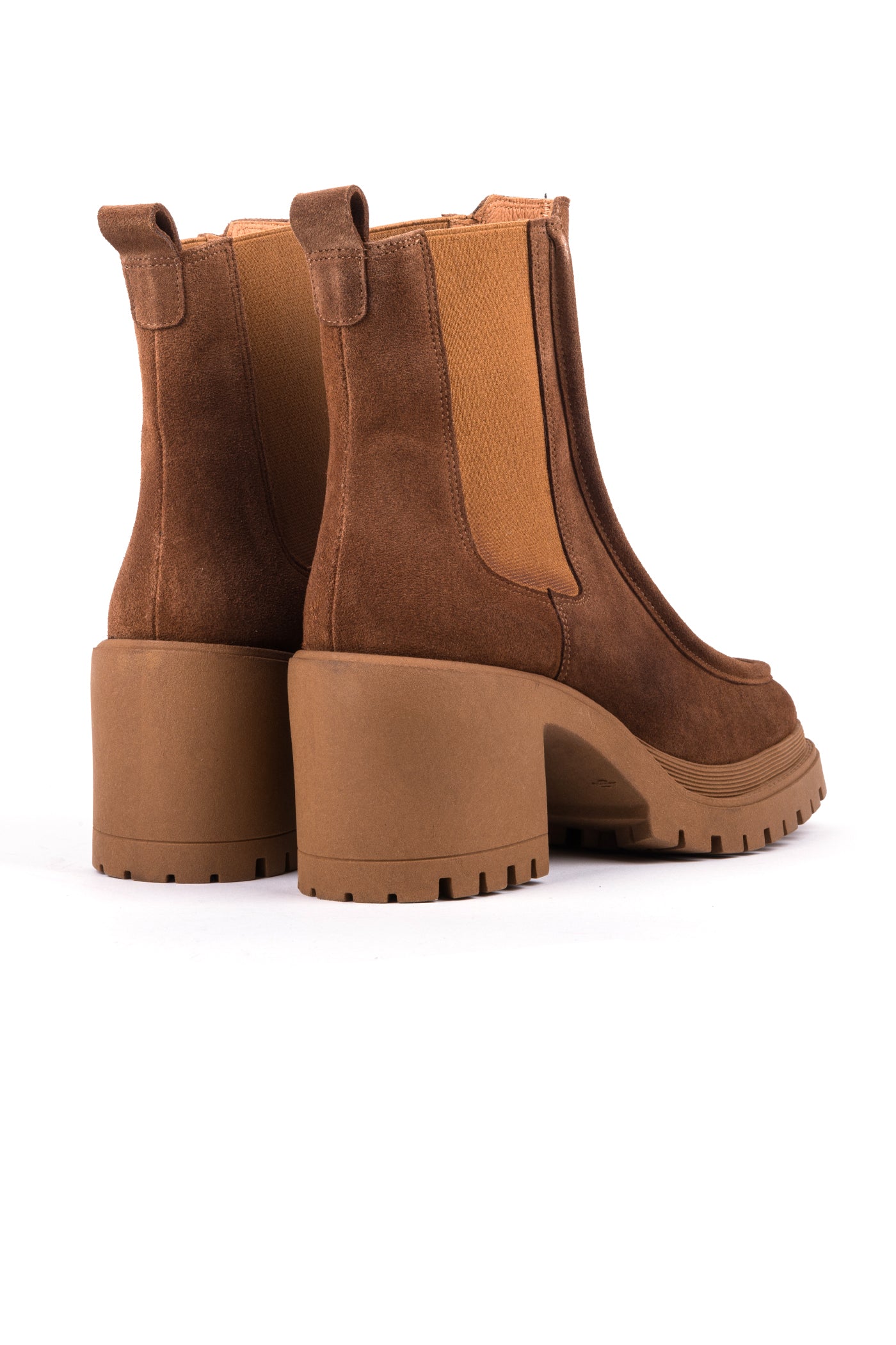 Botas chelsea de salto alto em croute