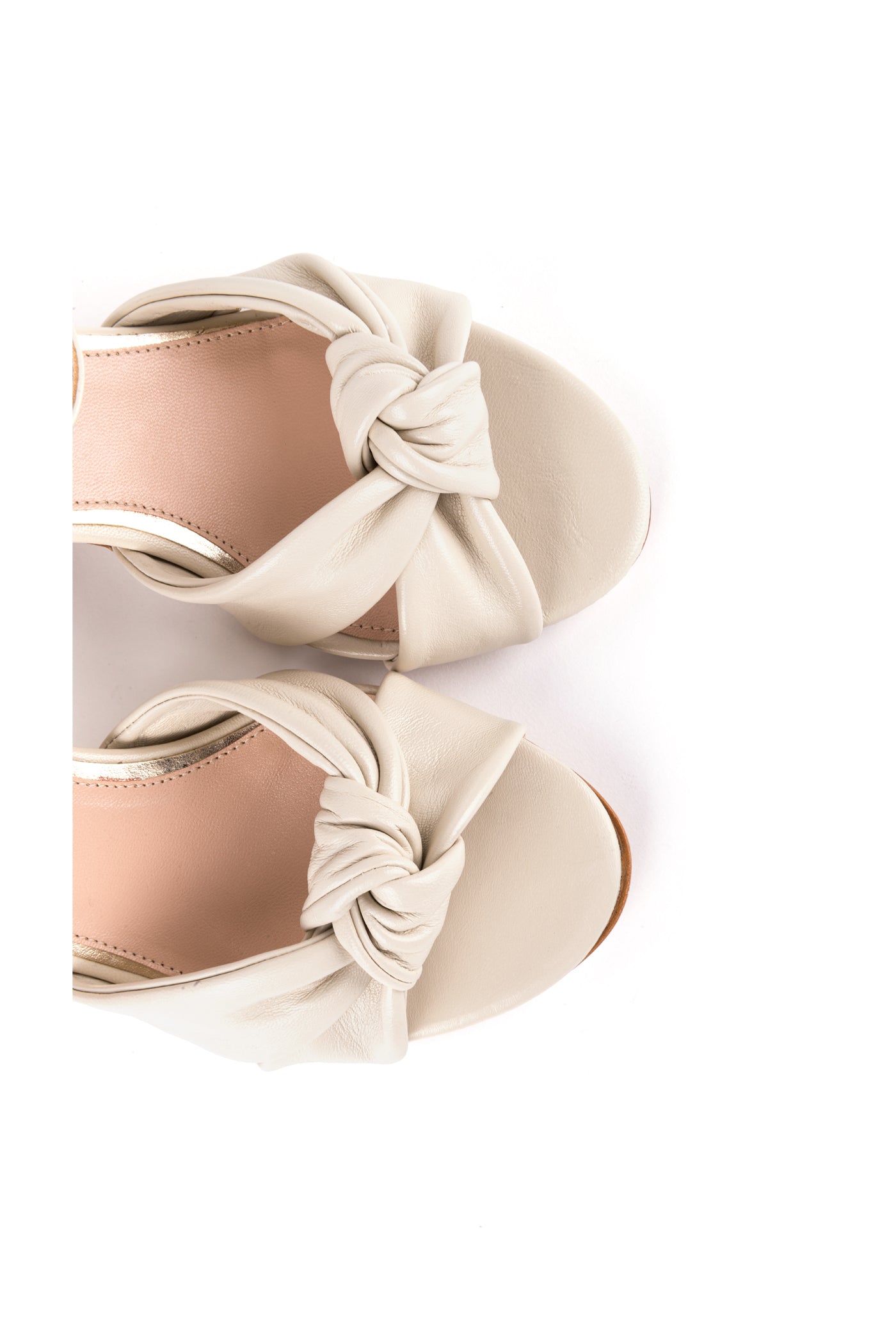 Sandálias de noiva de salto médio 6cm em pele