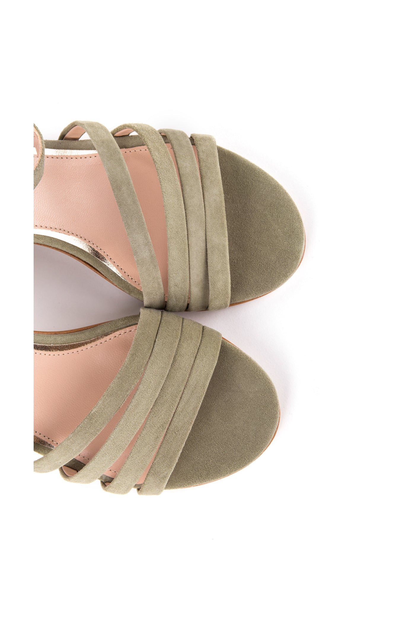 Medium-heeled 6cm suede bridal sandals