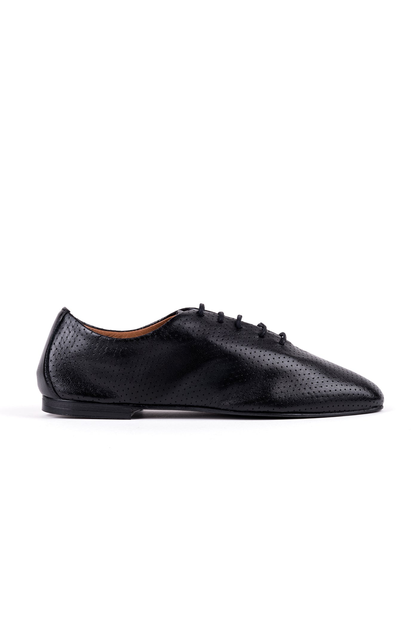Microfur leather flat shoes