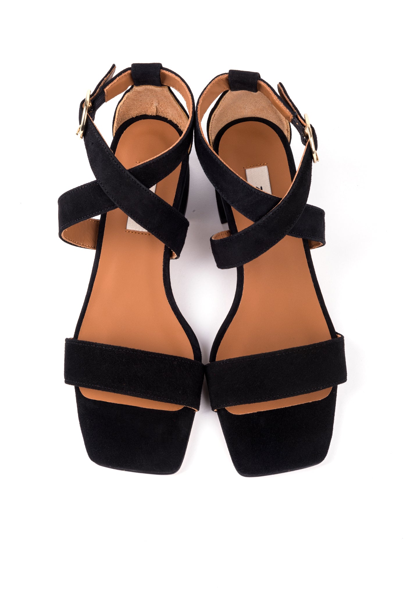 Sandálias de salto médio em camurça