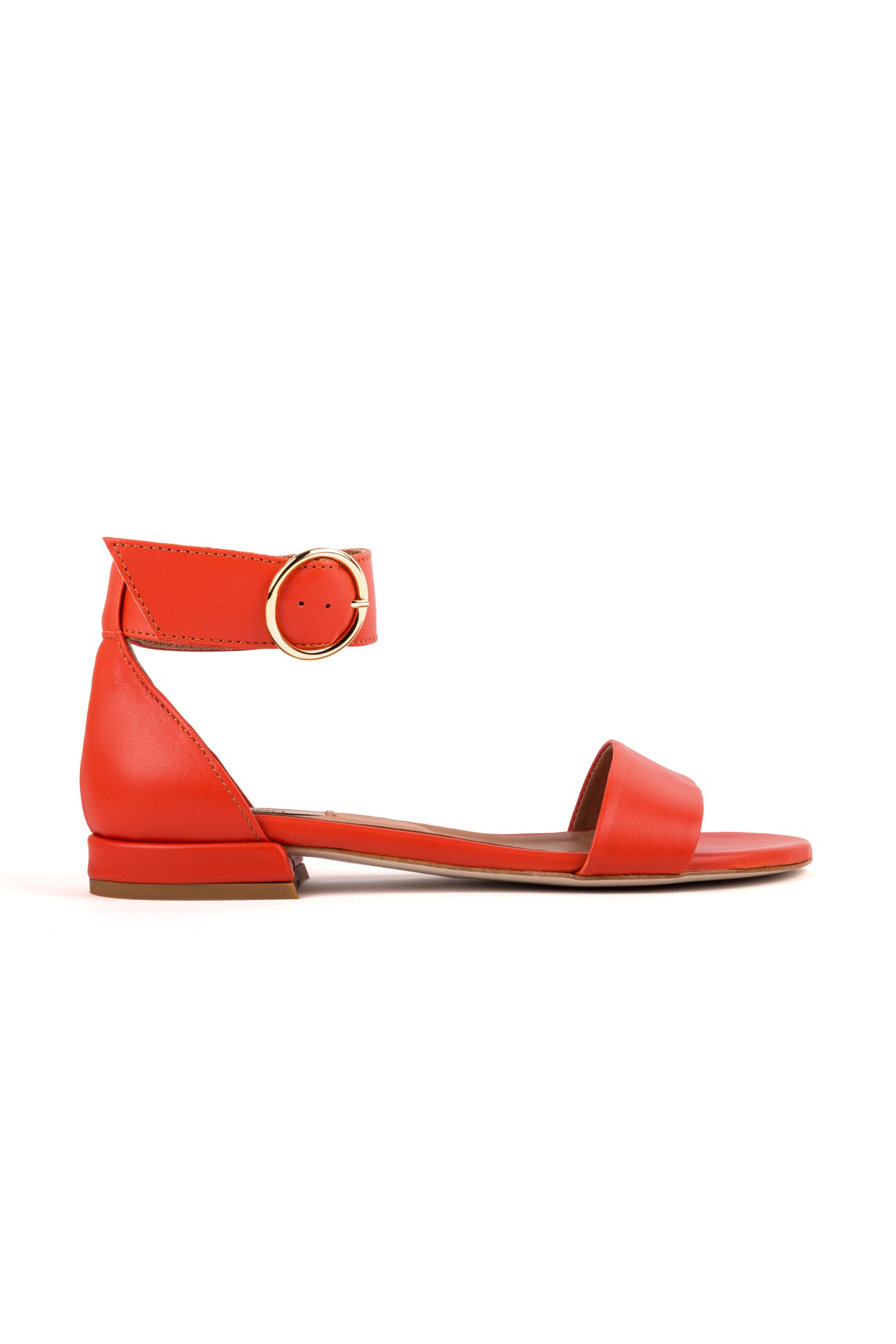 Sandálias rasas em pele