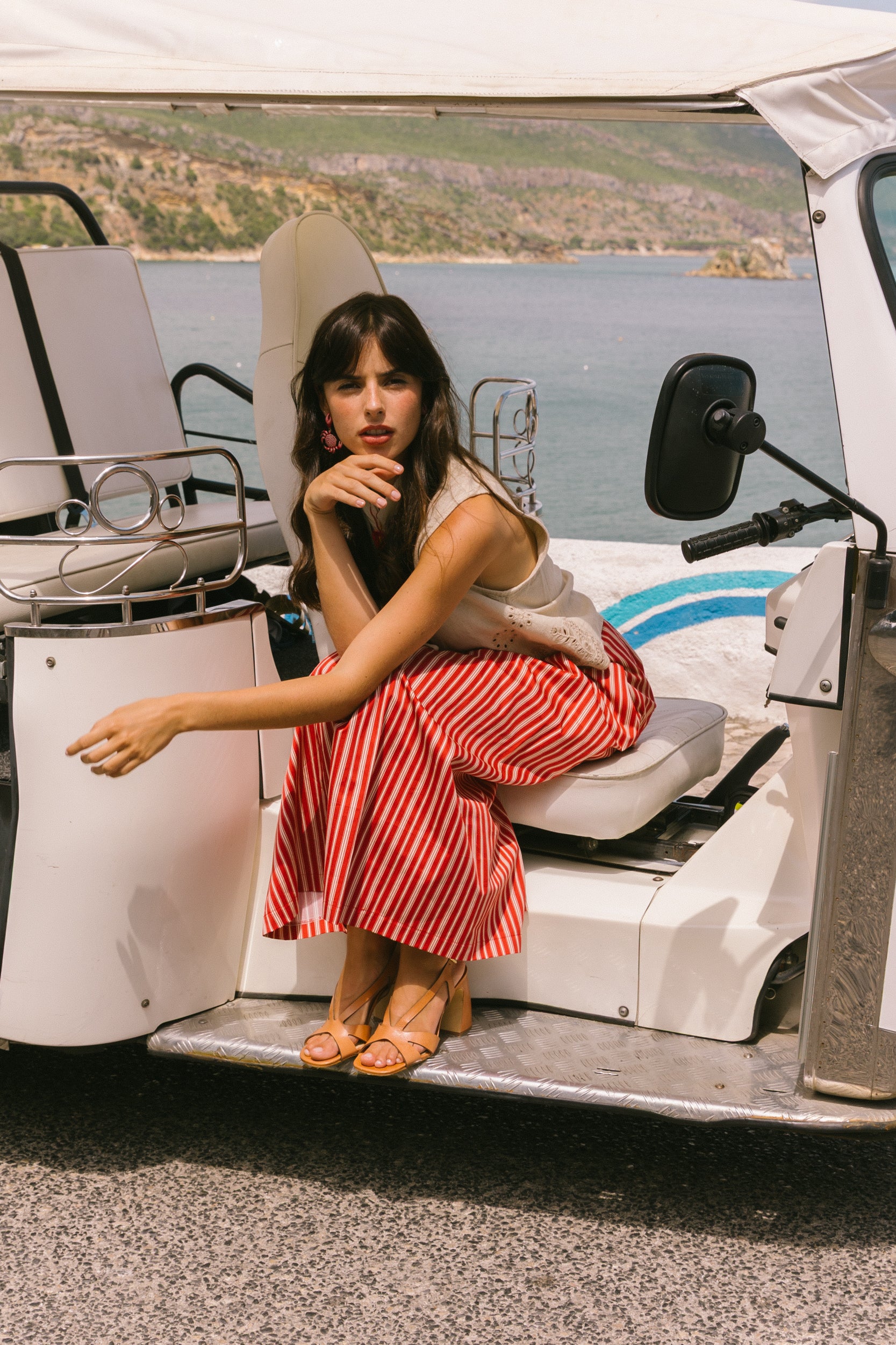 Sandálias de salto alto em pele