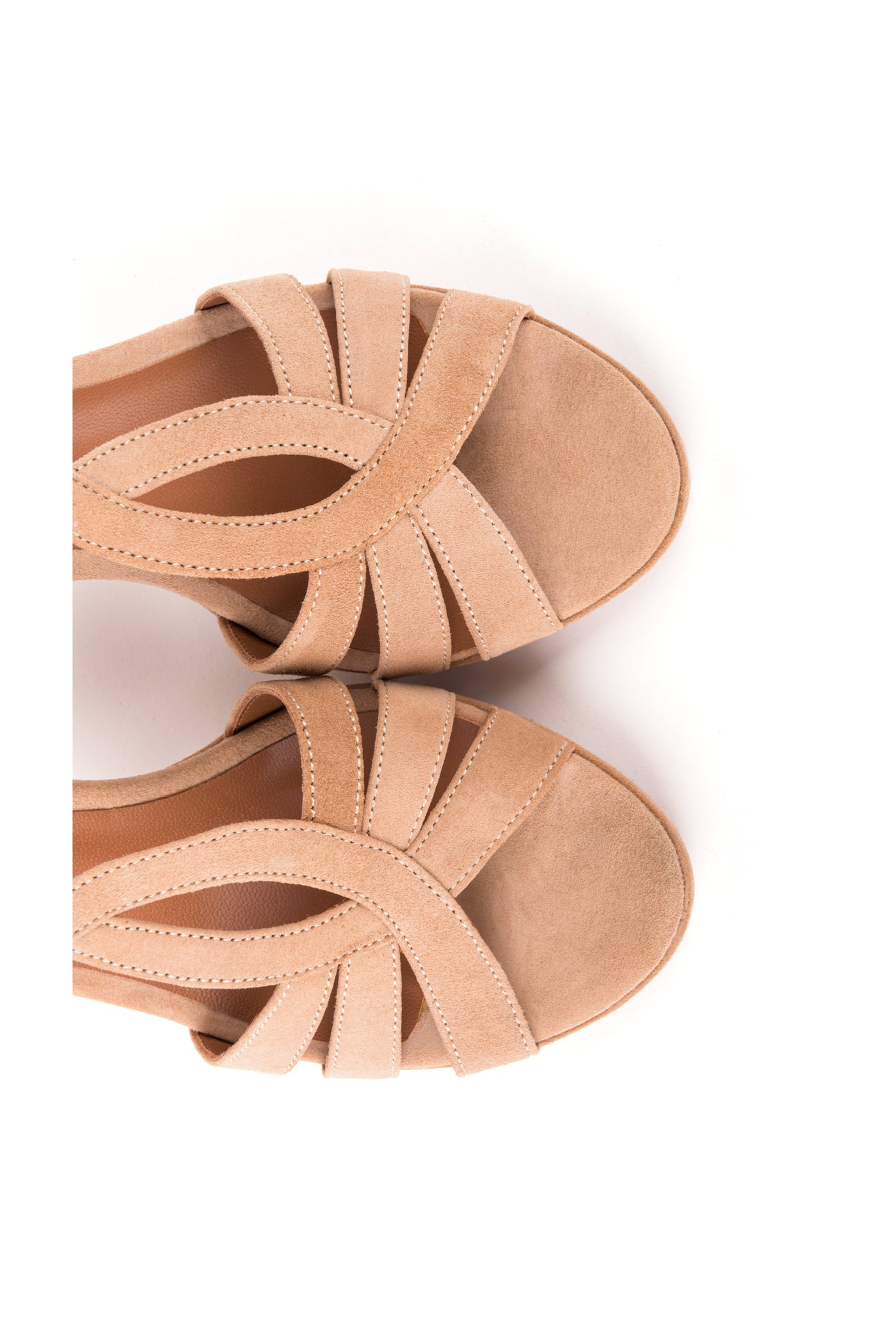 Sandália de salto alto em camurça