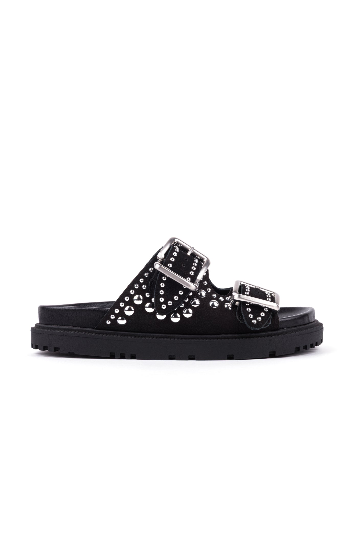 Sandálias rasas em camurça