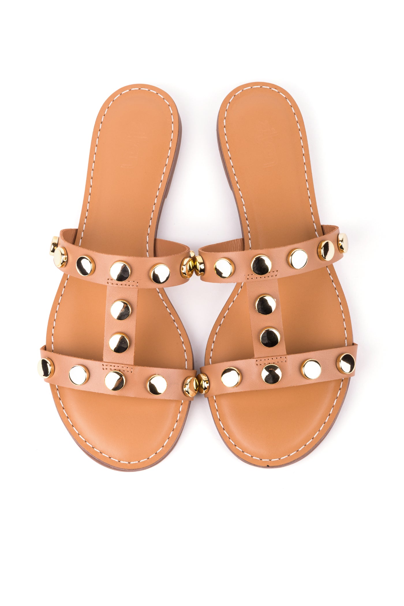 Sandálias rasas em pele