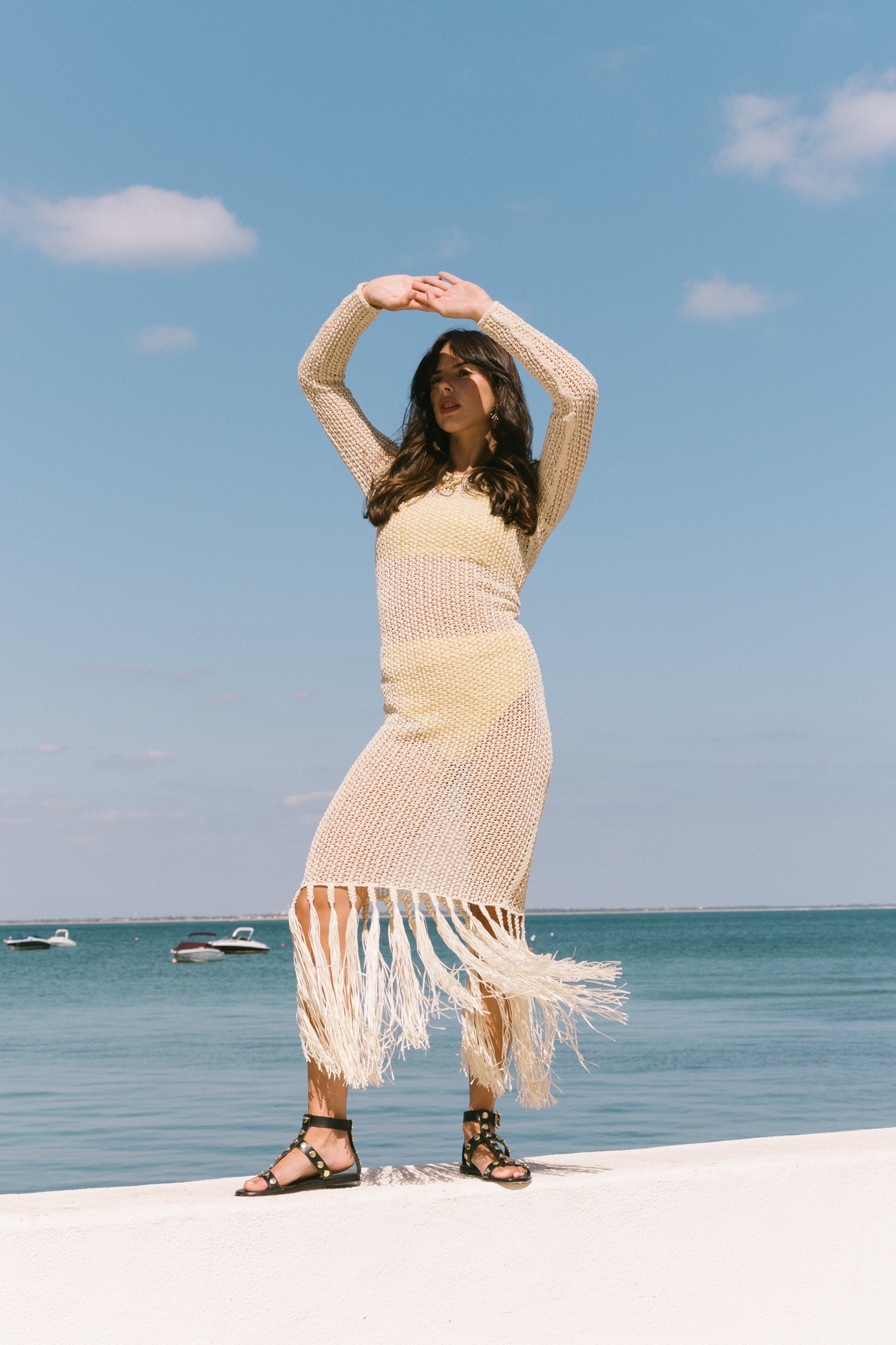 Sandálias rasas em pele