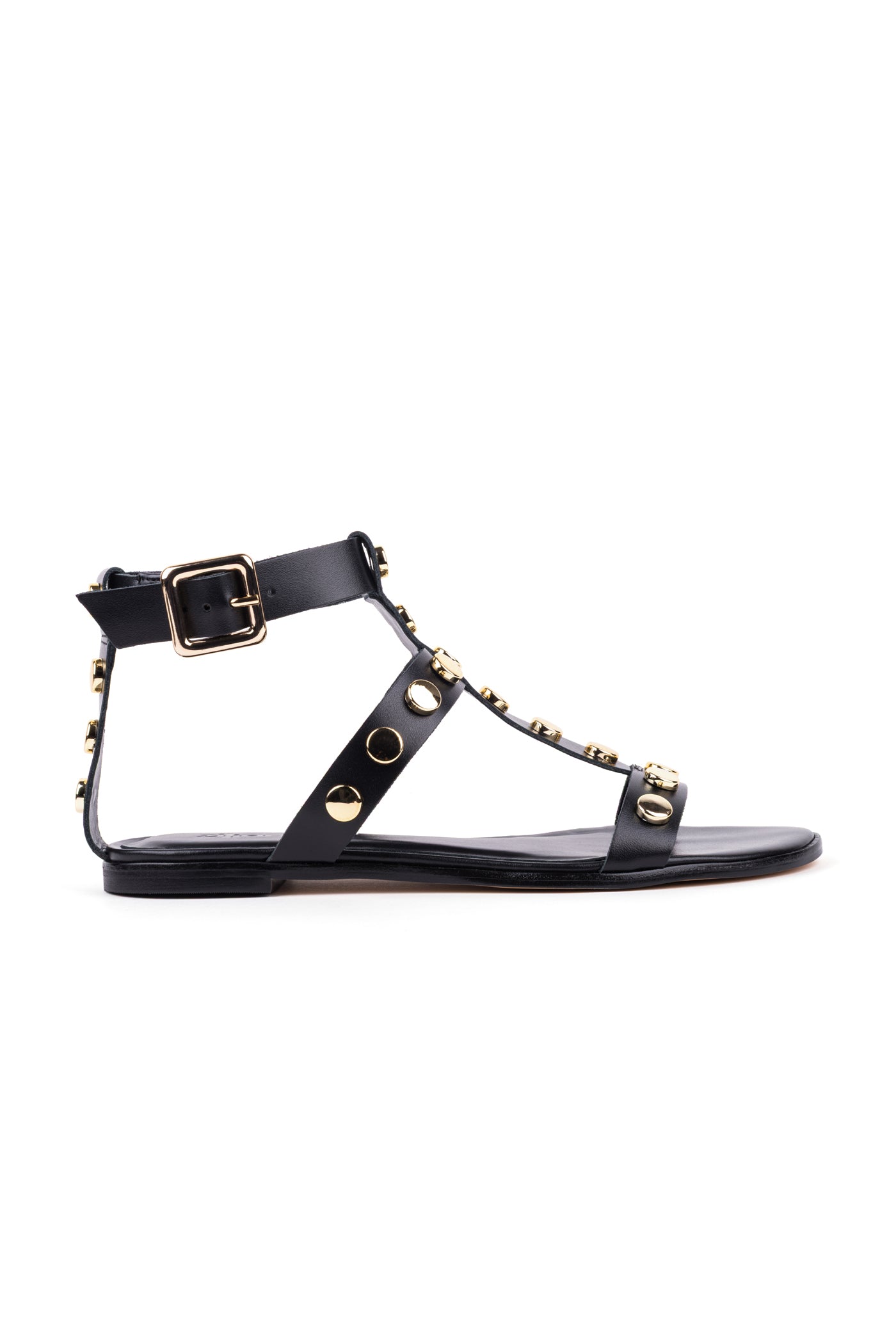 Sandálias rasas em pele