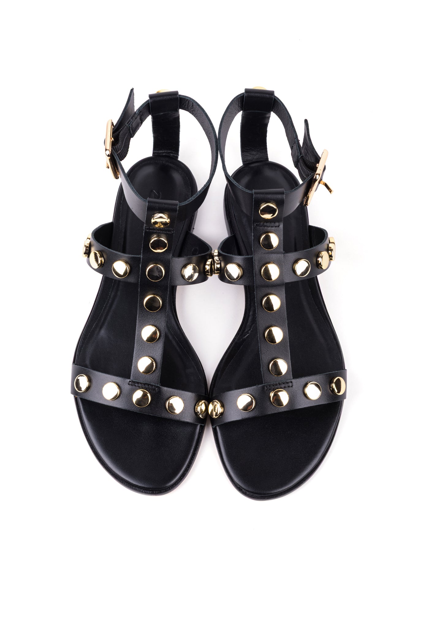 Sandálias rasas em pele