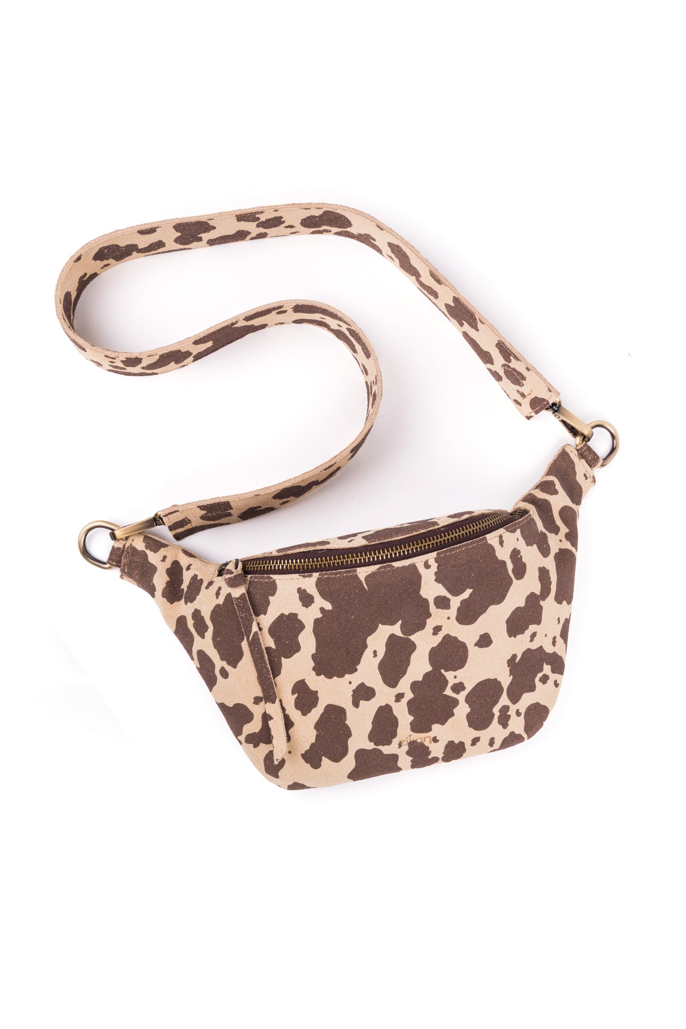 Mala com alça tiracolo em croute print animal