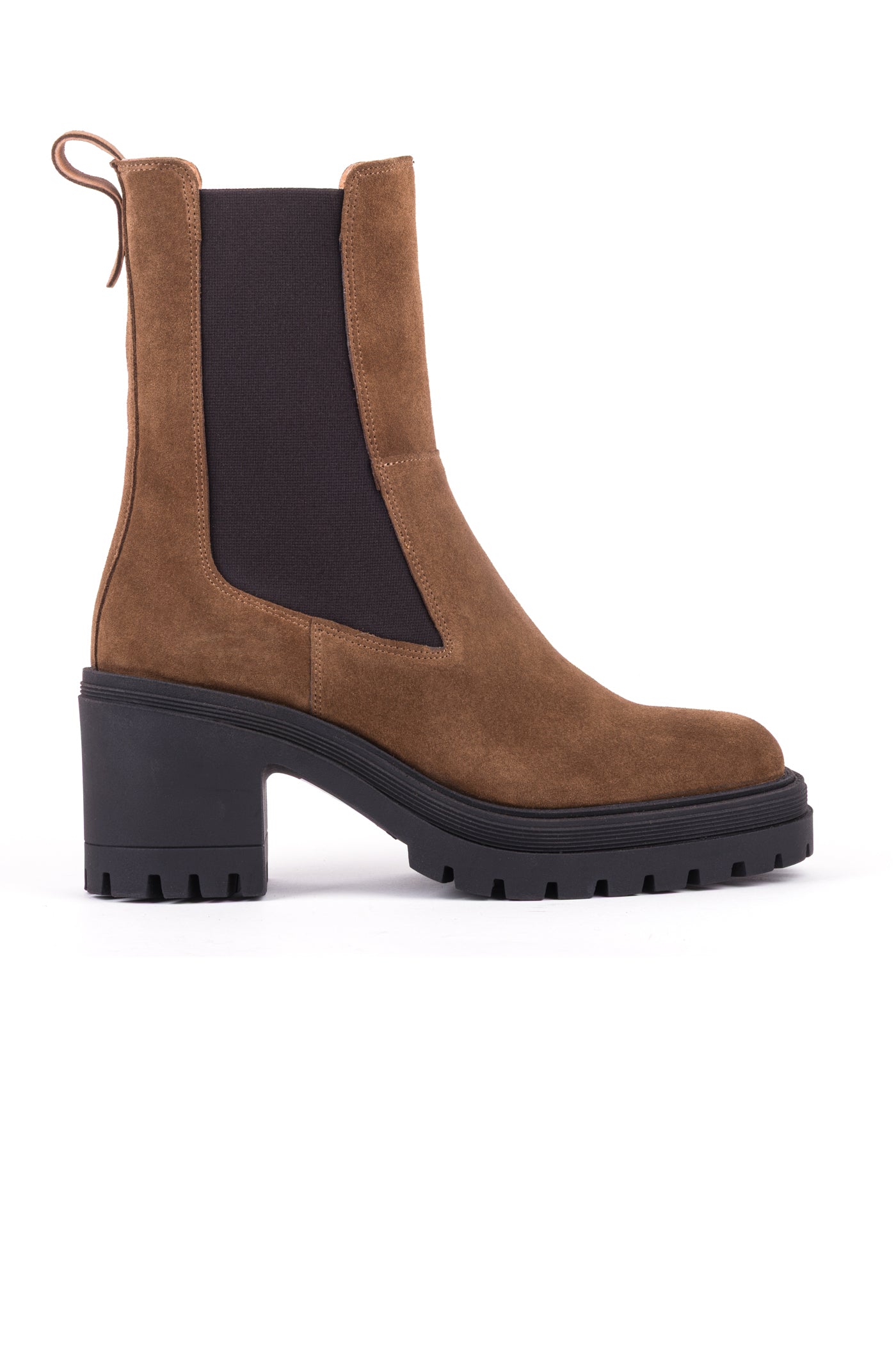 Bota chelsea de salto alto em croute