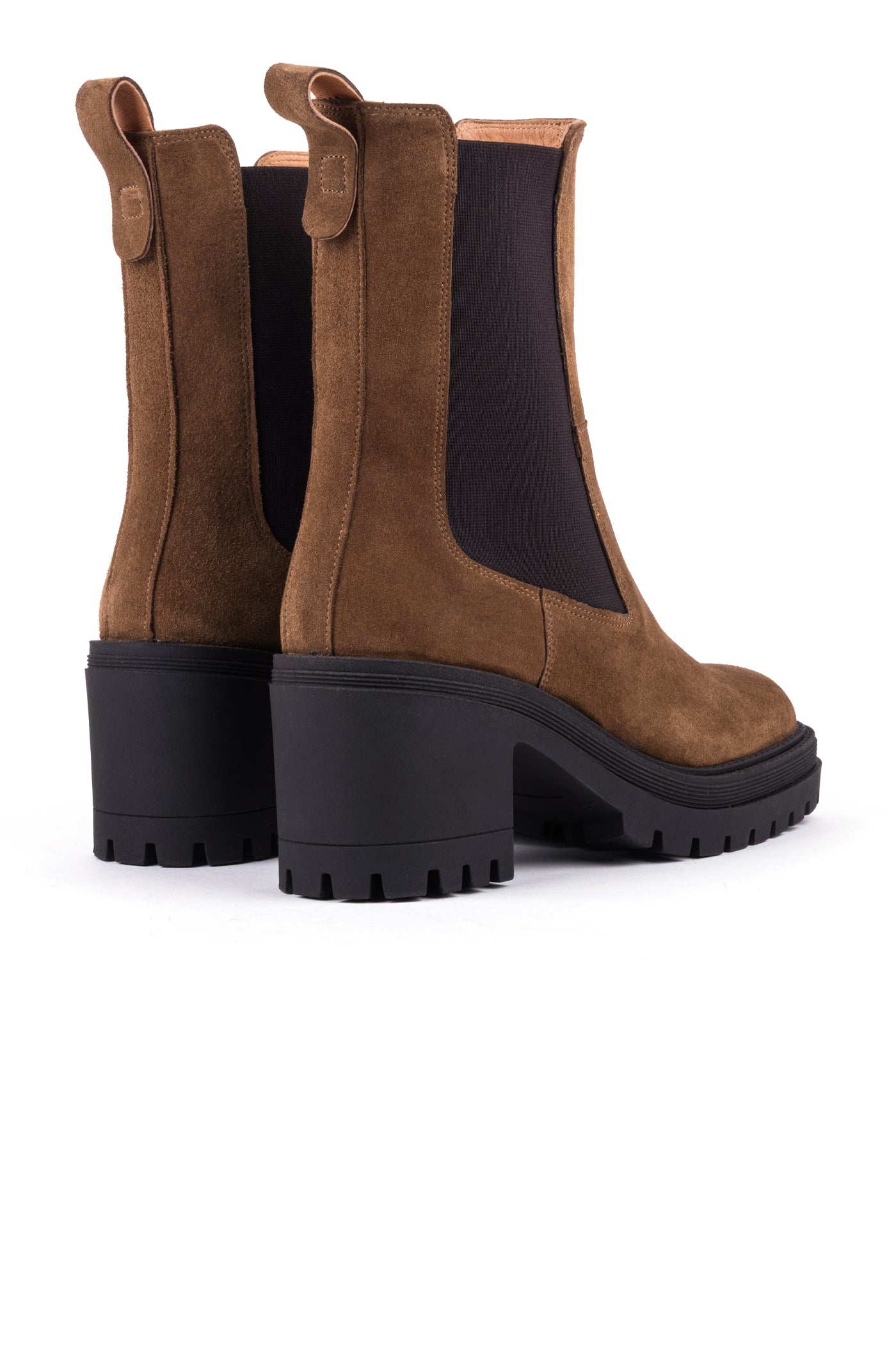 Bota chelsea de salto alto em croute