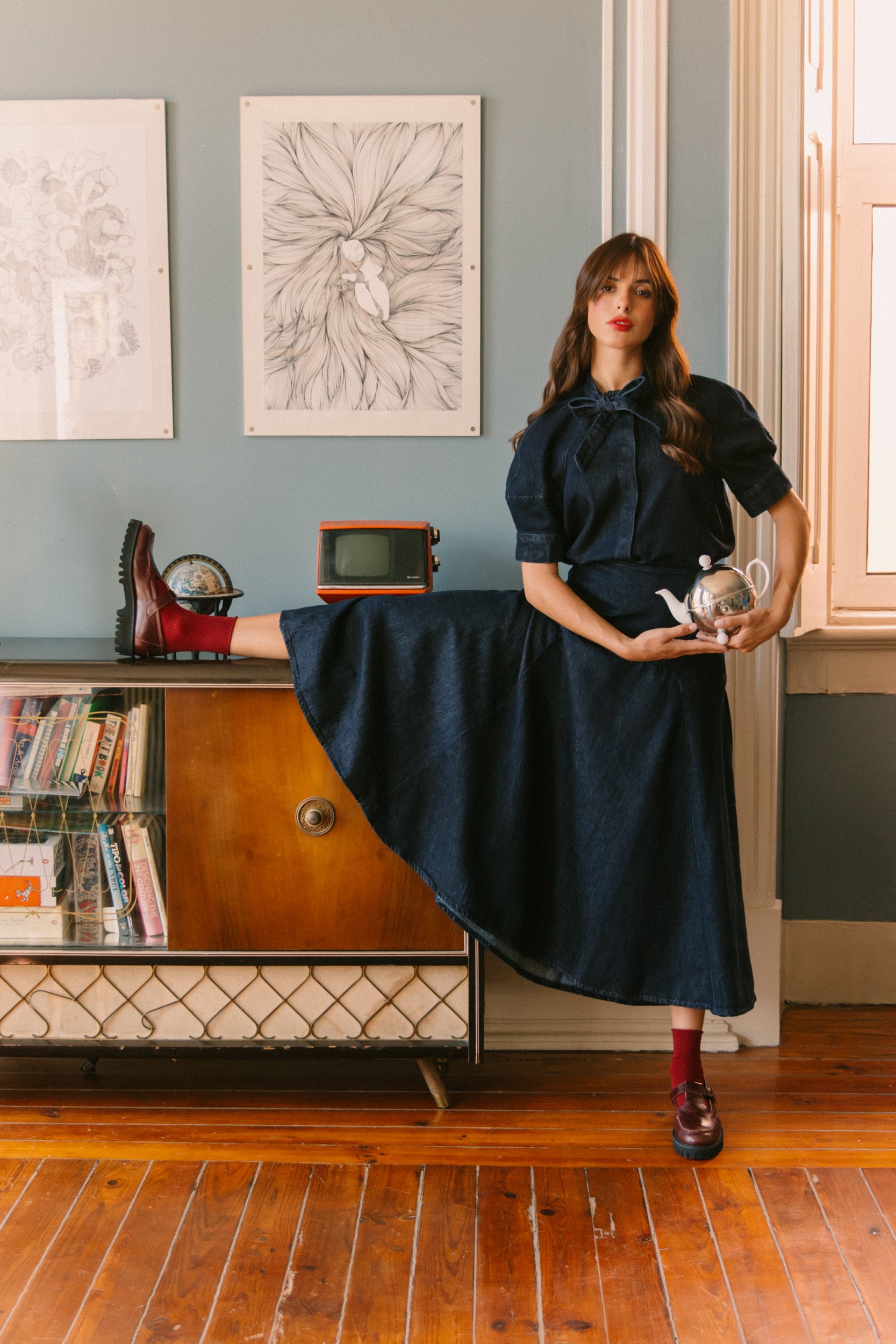 Loafer mary jane em pele