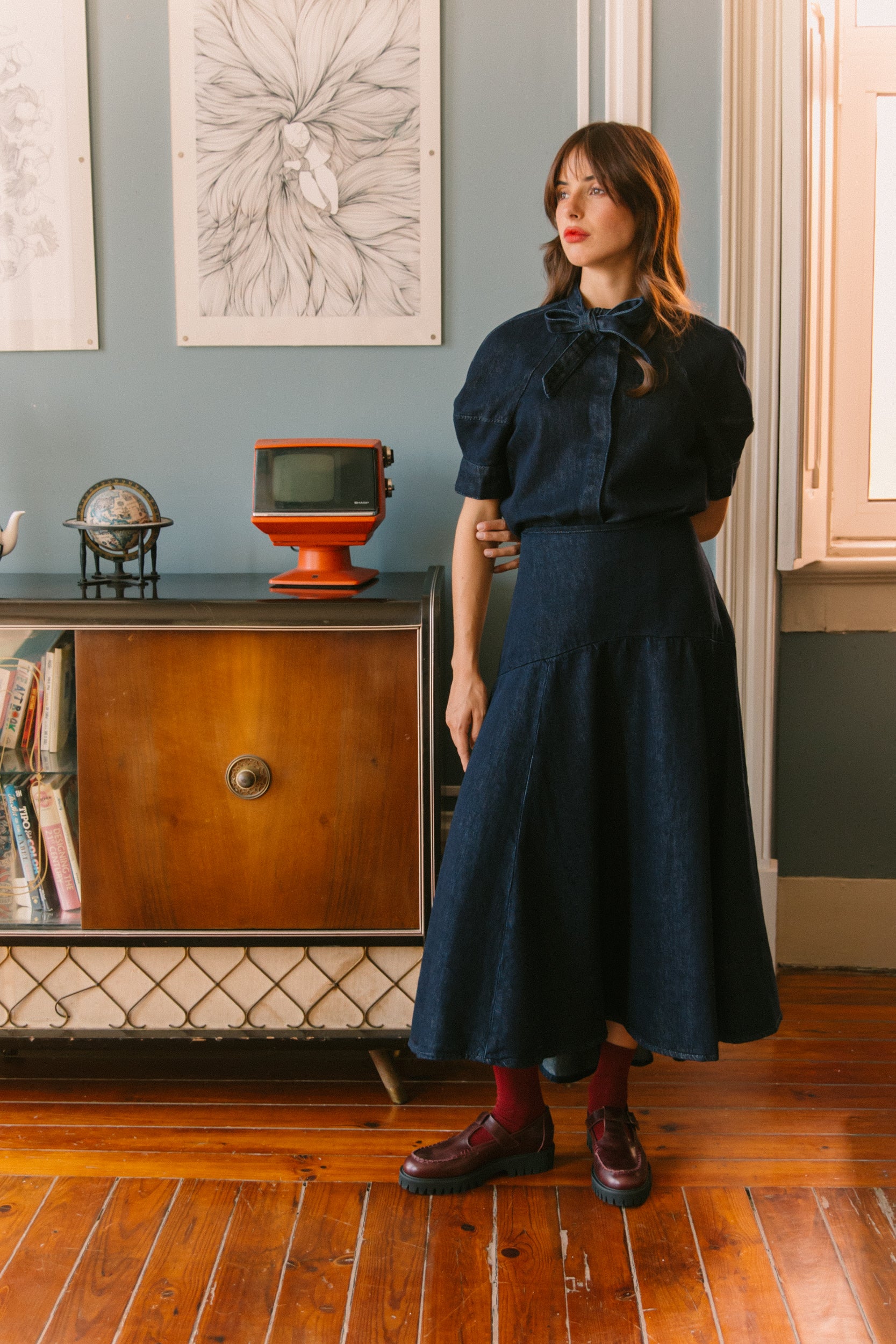 Loafer mary jane em pele