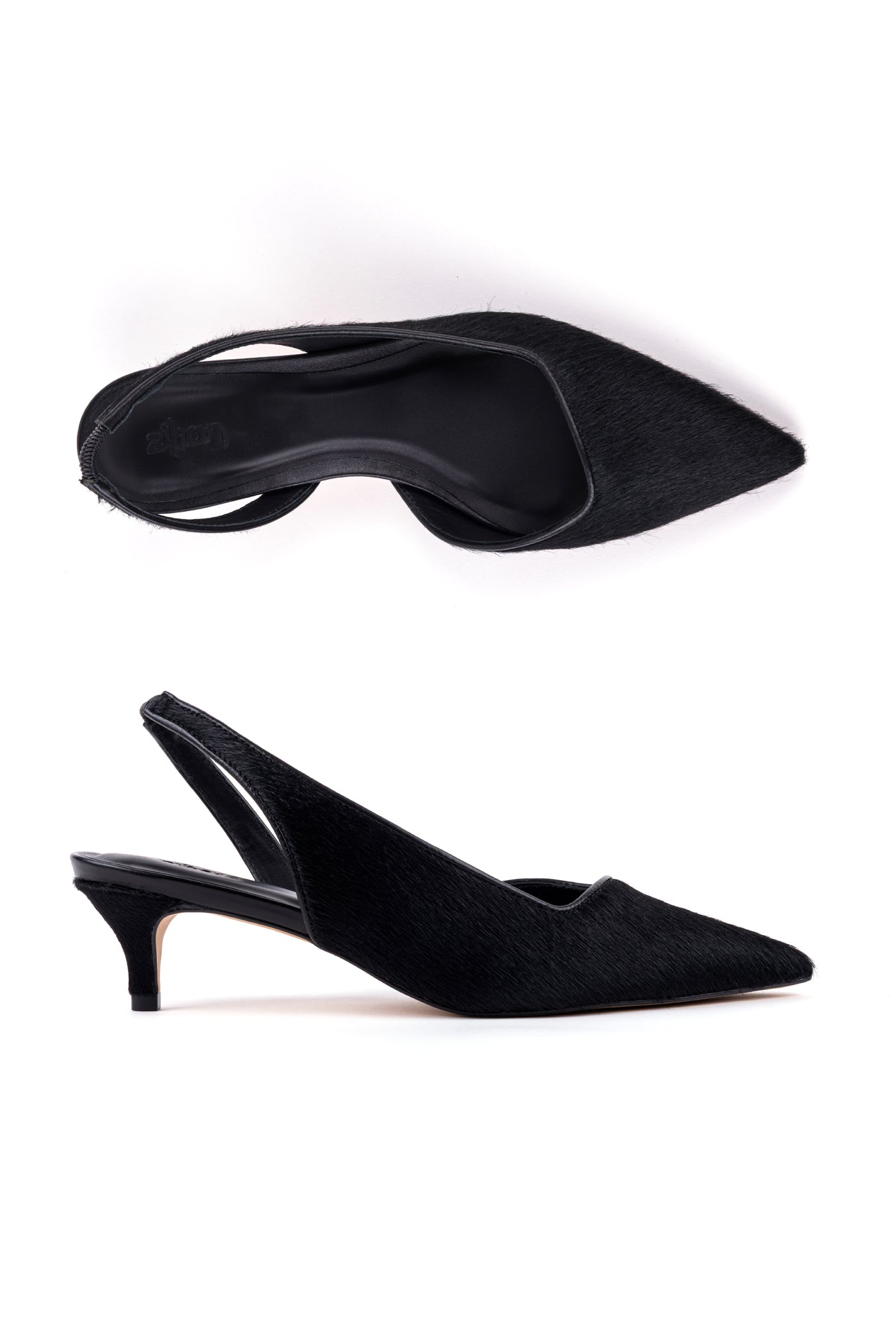 Sapatos de salto médio em pêlo