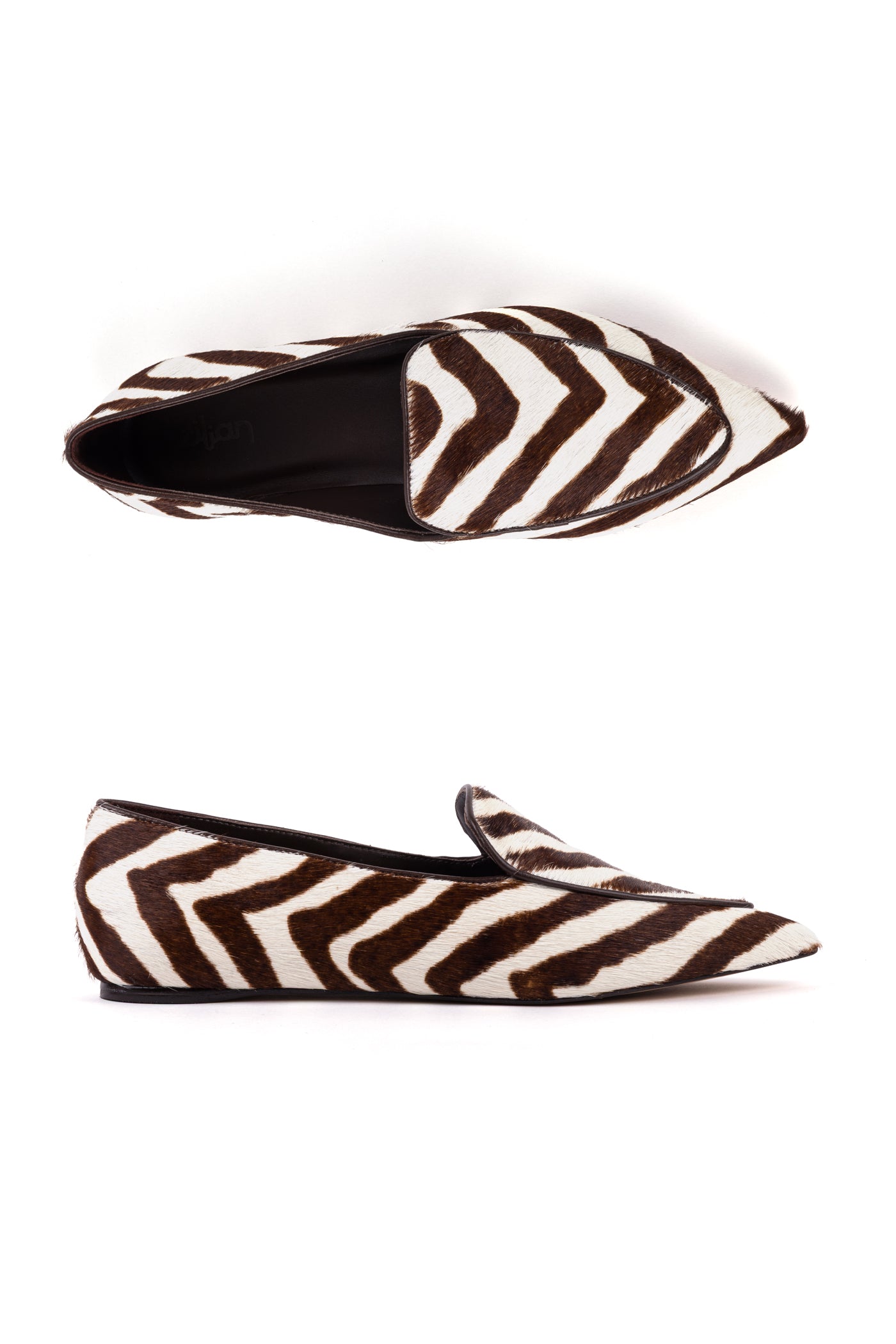 Sapatos rasos em pêlo