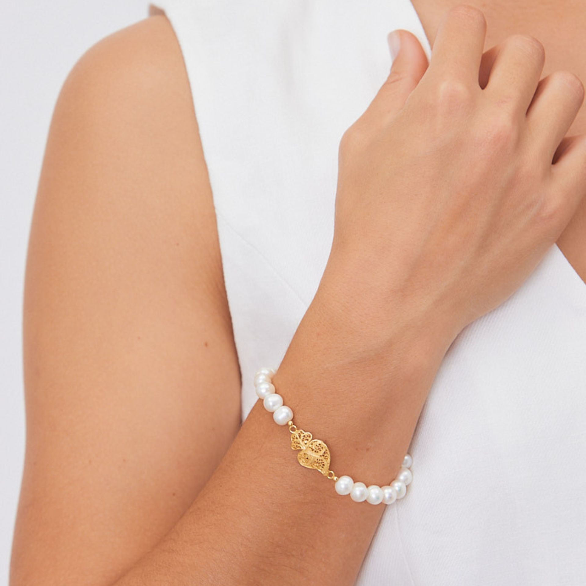 Pulseira Coração de Viana de filigrana em