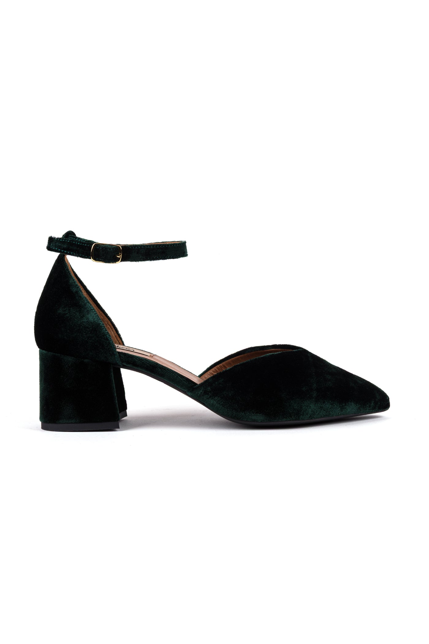 Sapatos de salto médio clássicos em veludo