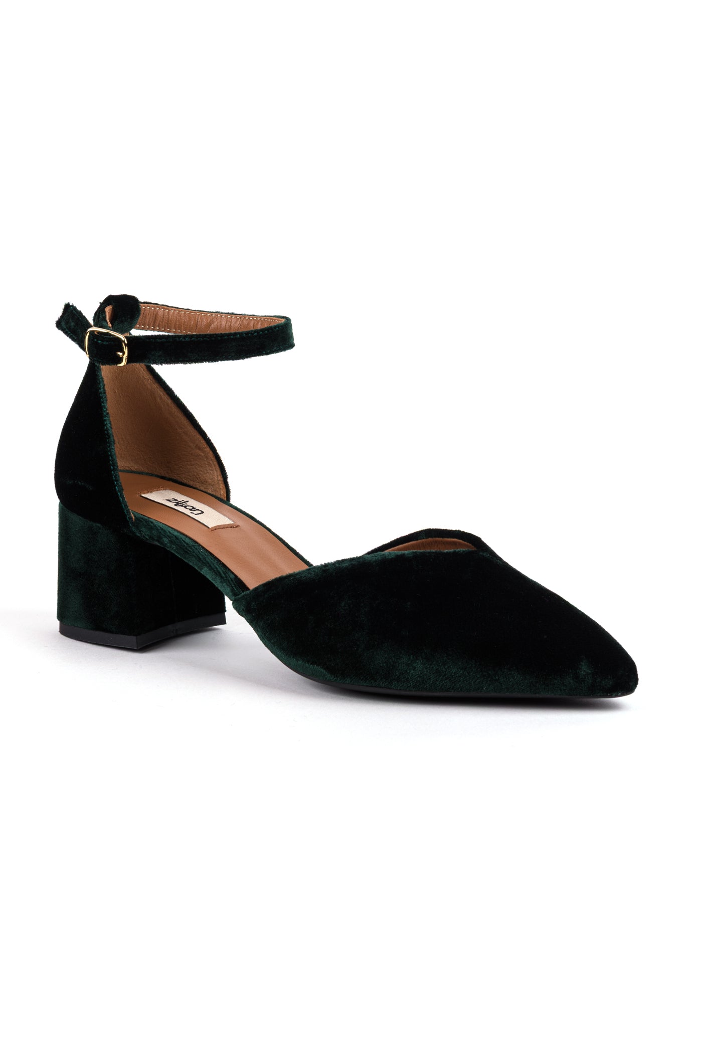 Sapatos de salto médio clássicos em veludo