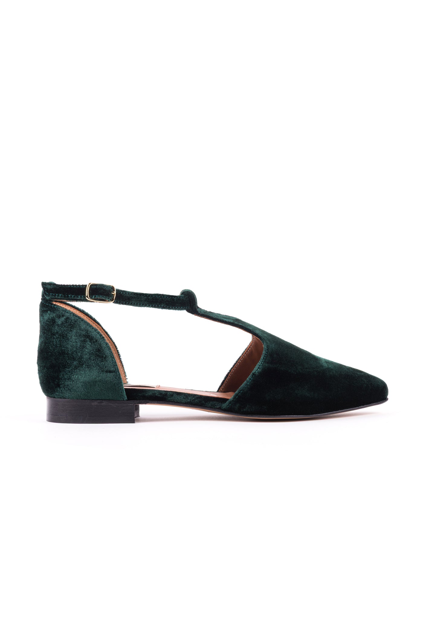 Sapatos rasos em veludo