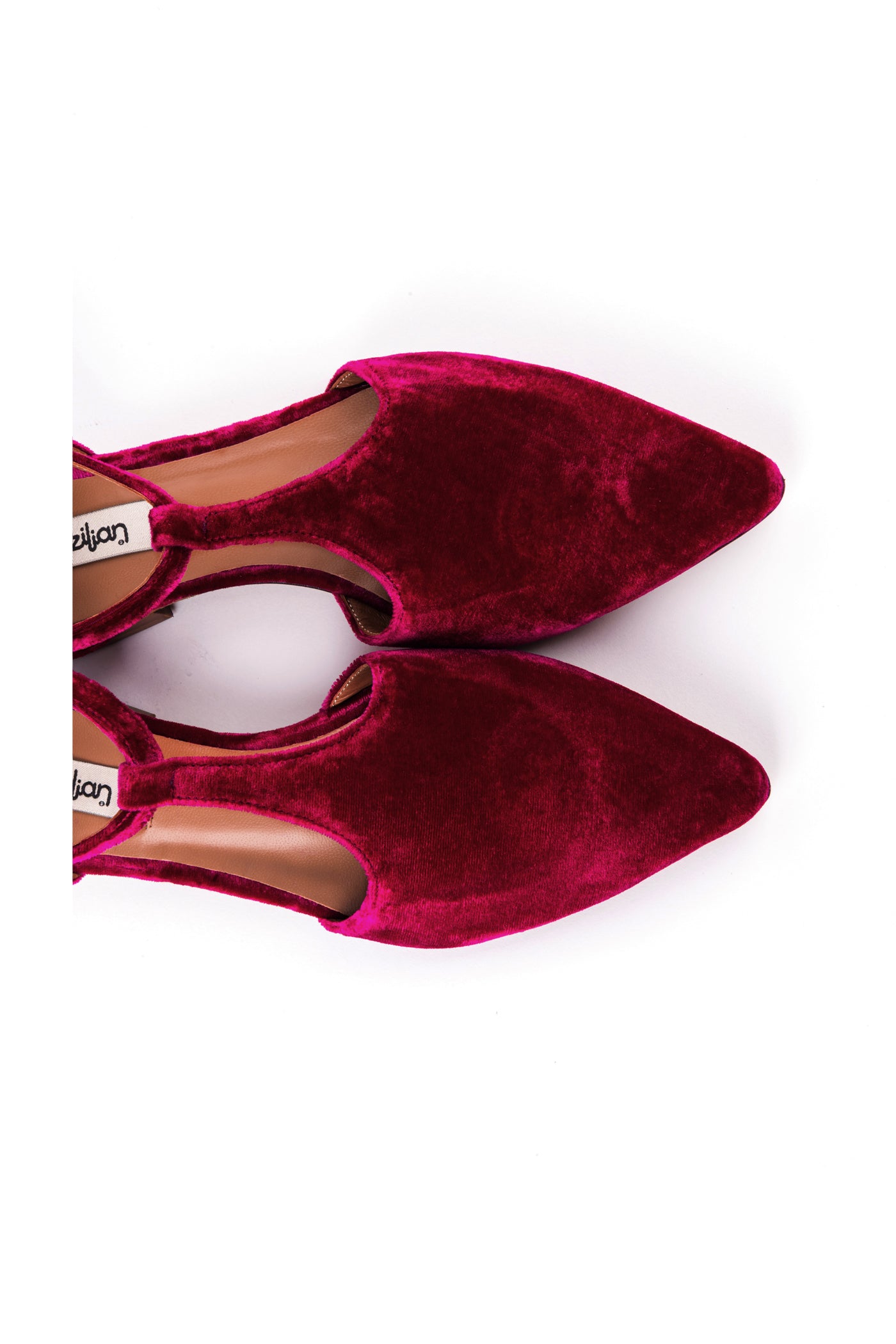 Sapatos rasos em veludo