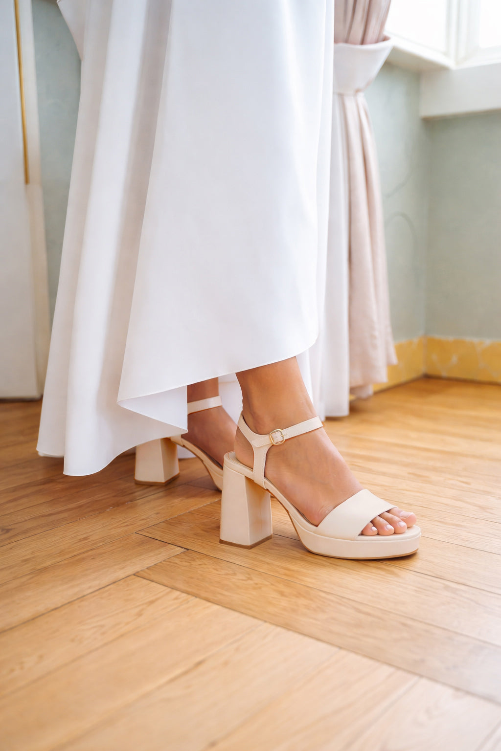 Sandálias de noiva em pele