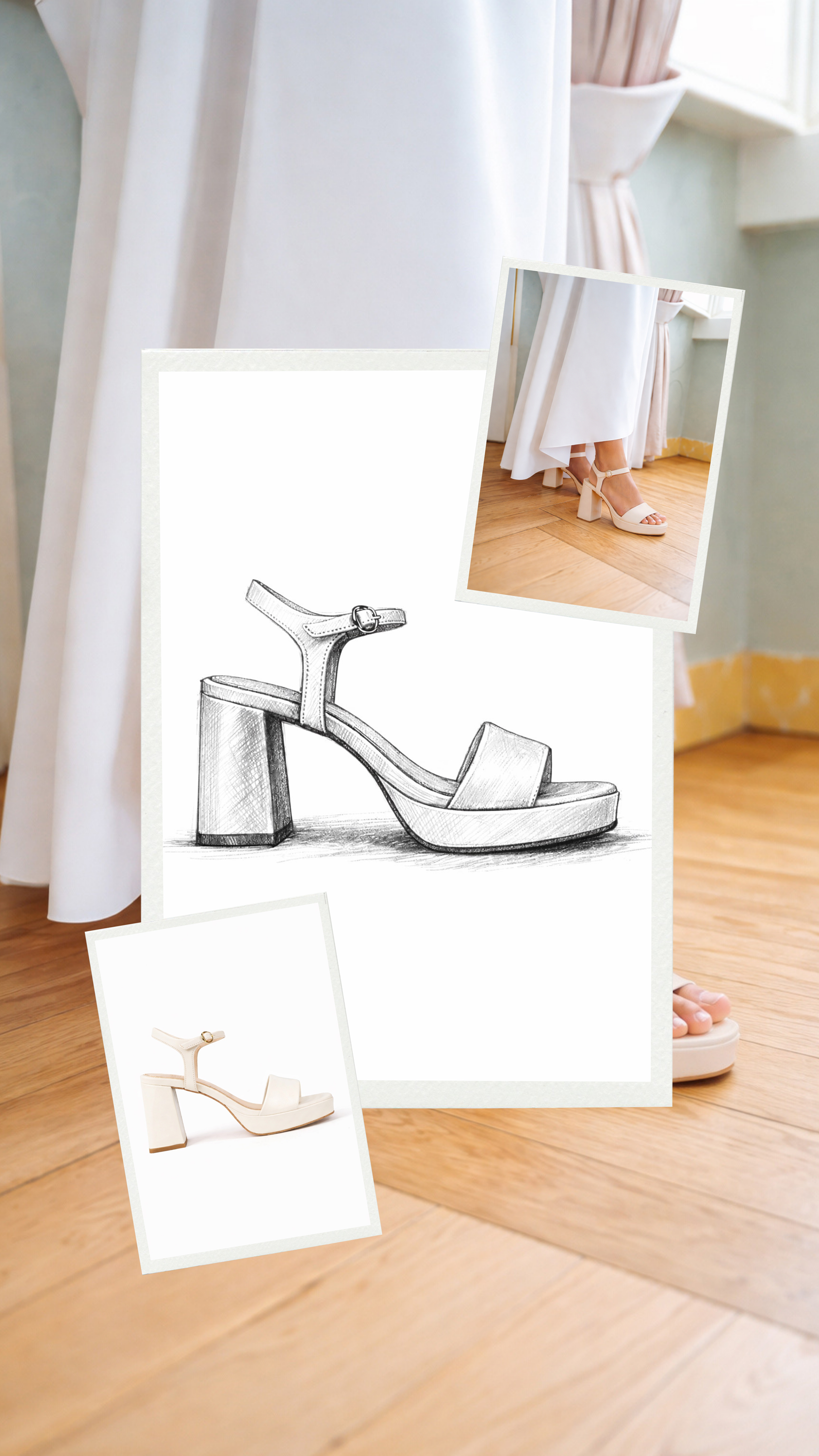 Sandálias de noiva em pele