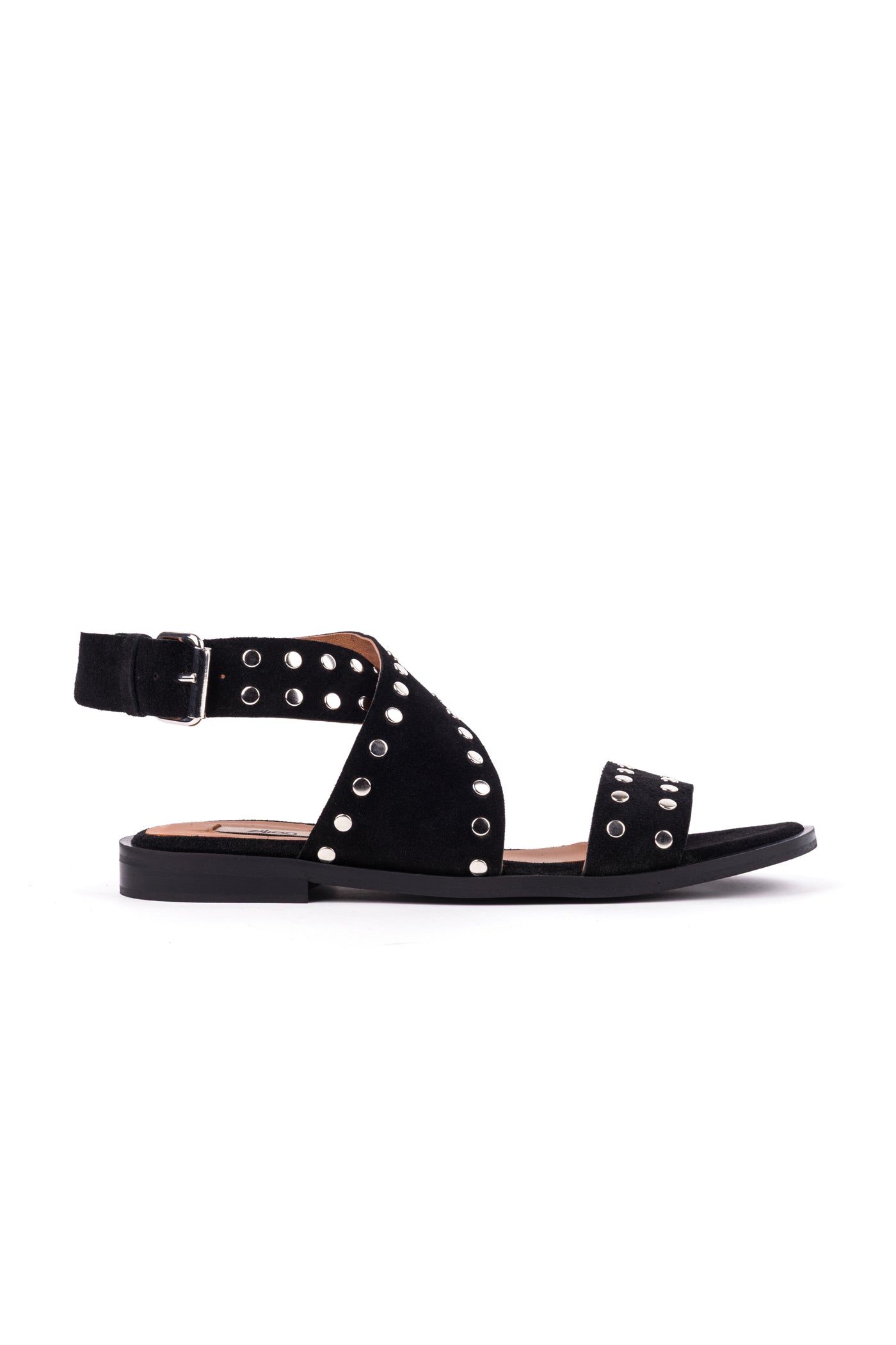 Sandálias rasas com sola em couro em croute