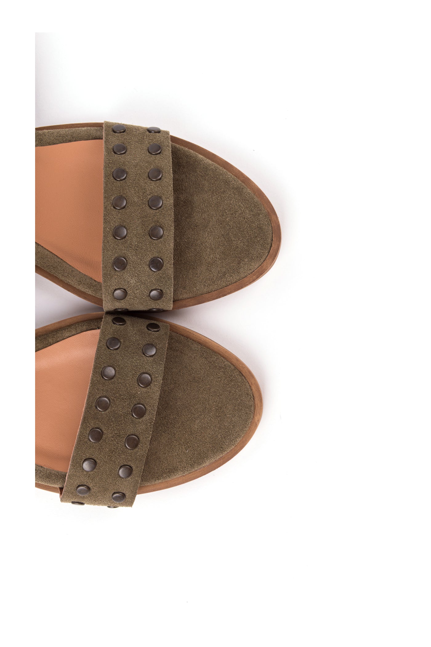 Sandálias rasas com sola em couro em croute