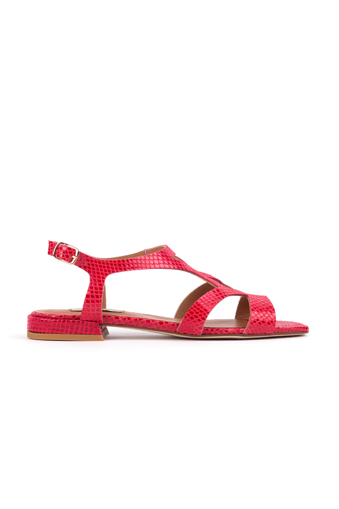 Sandálias rasas em pele