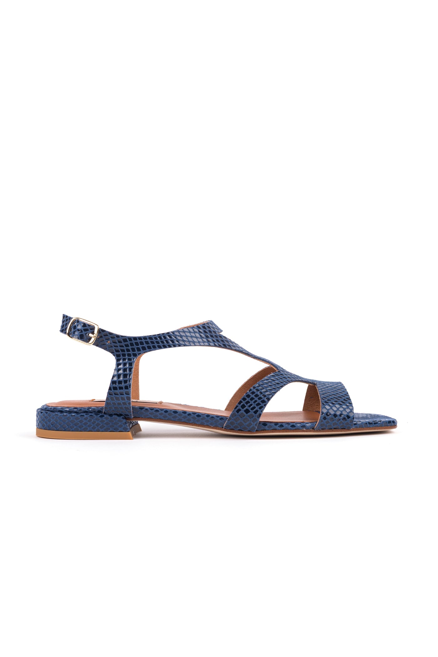 Sandálias rasas em pele