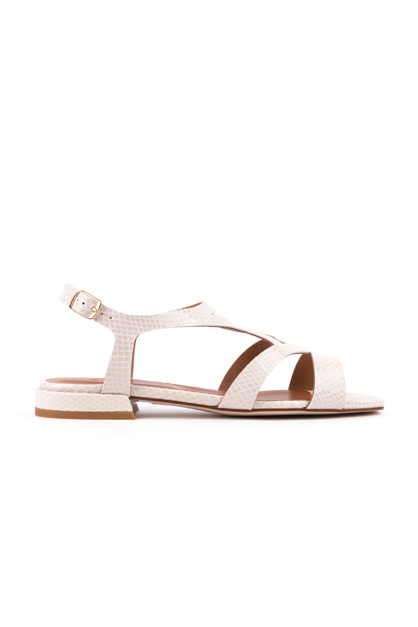 Sandálias rasas em pele