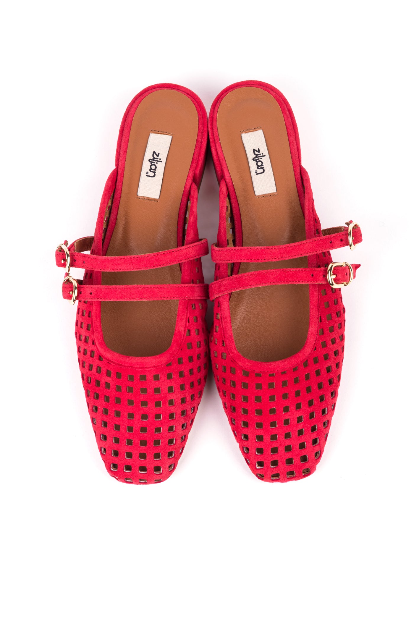 Sapatos rasos em camurça