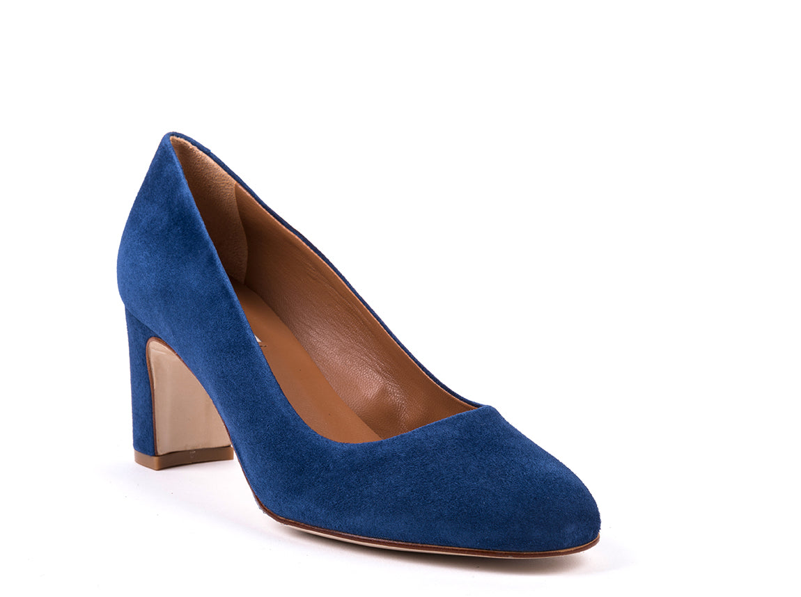 Sapatos em camurça azul marinho