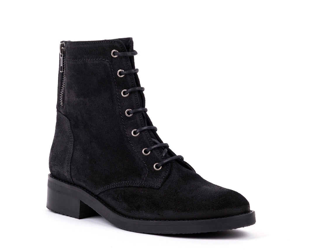 Botins em camurça encerada preto