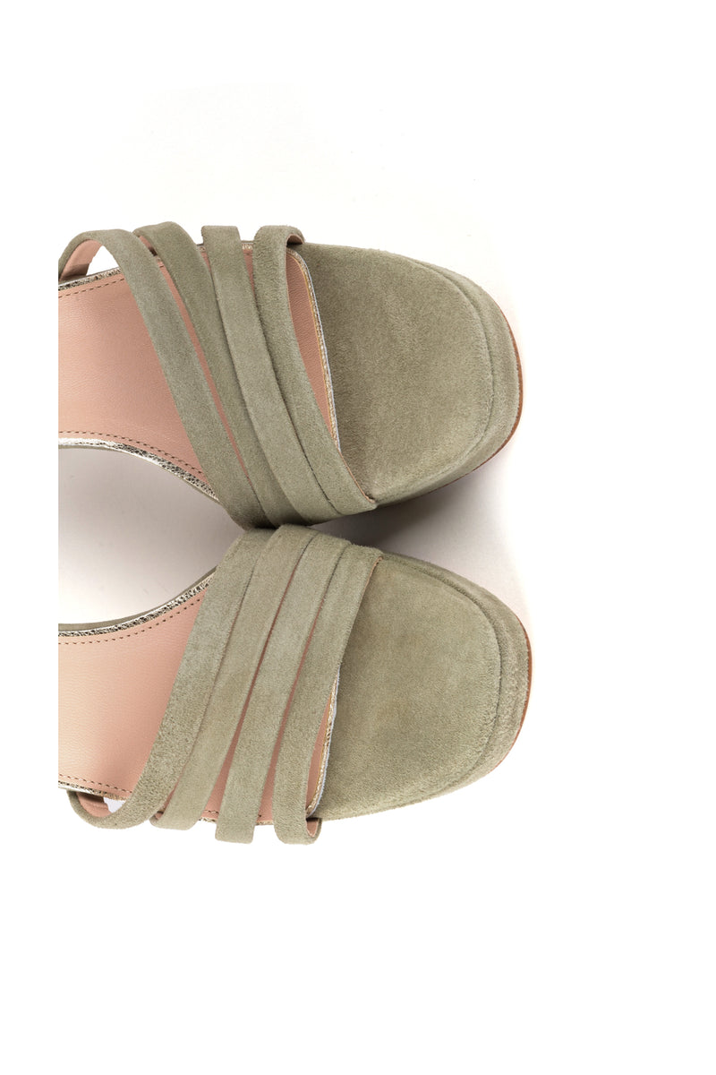 9 cm high heel bridal sandals with suede straps