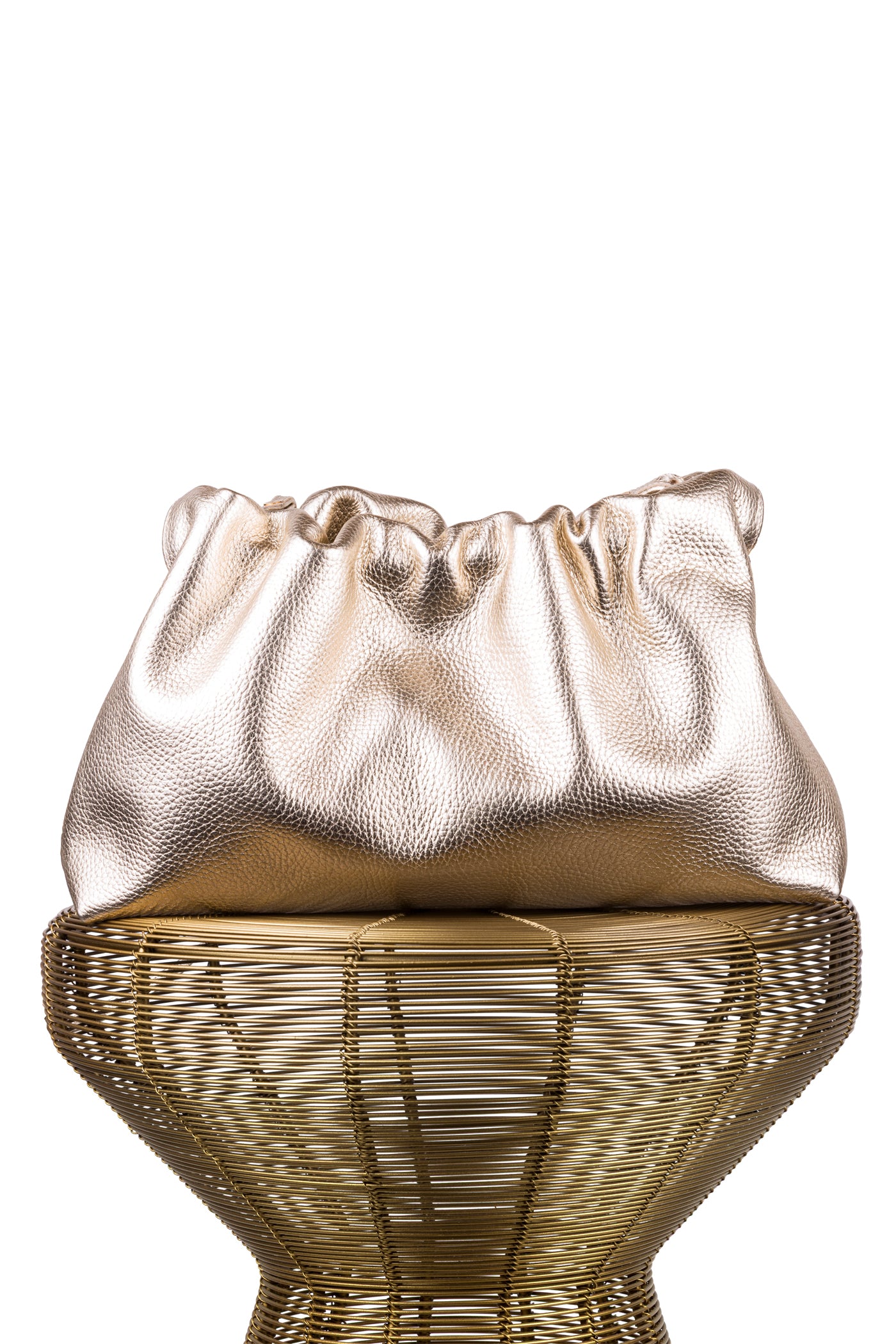 Bolsa em pele metalizada