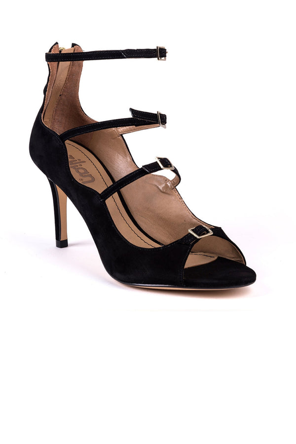 ​High heel sandals in black nobuck