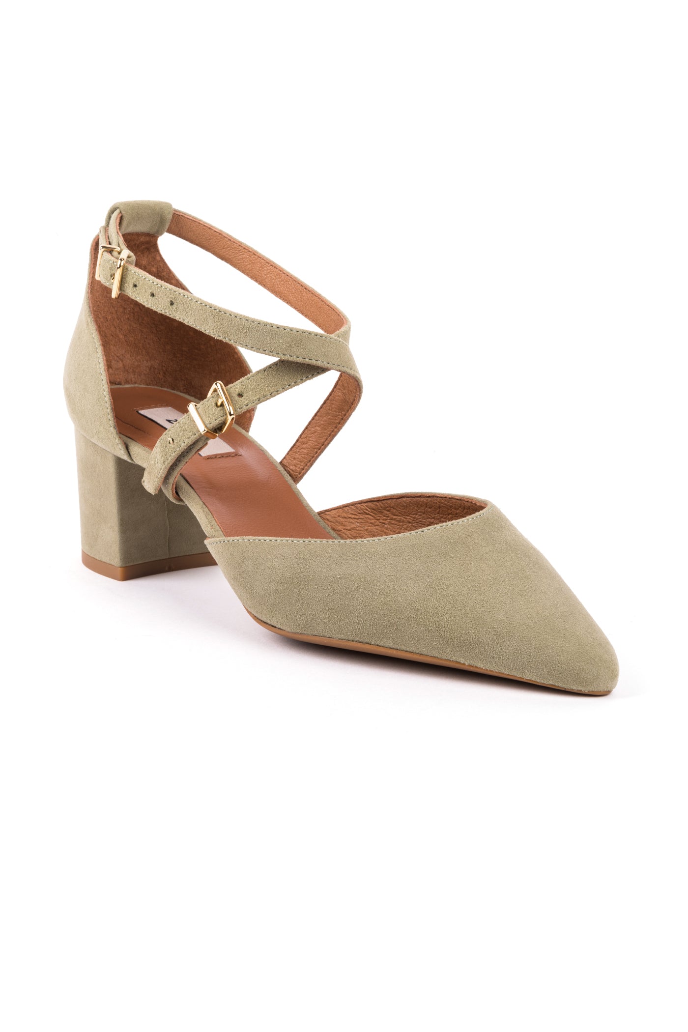 Sapatos de noiva de salto médio 5,5 cm em camurça
